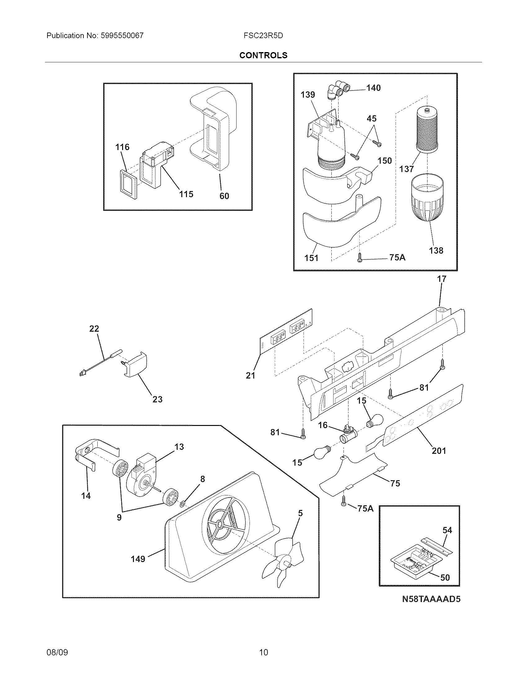 Frigidaire FSC23R5DBM controls diagram