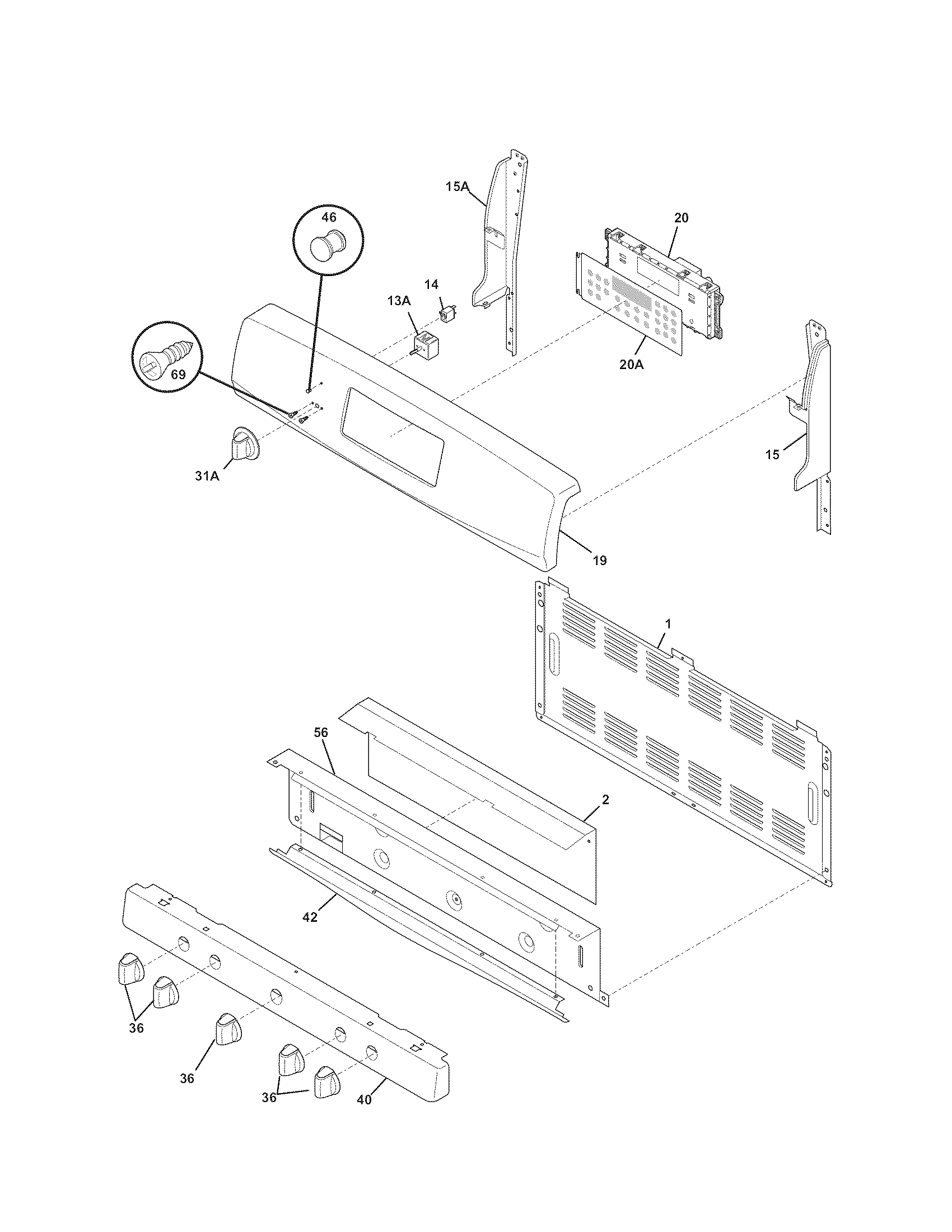 Kenmore 79078883901 backguard diagram