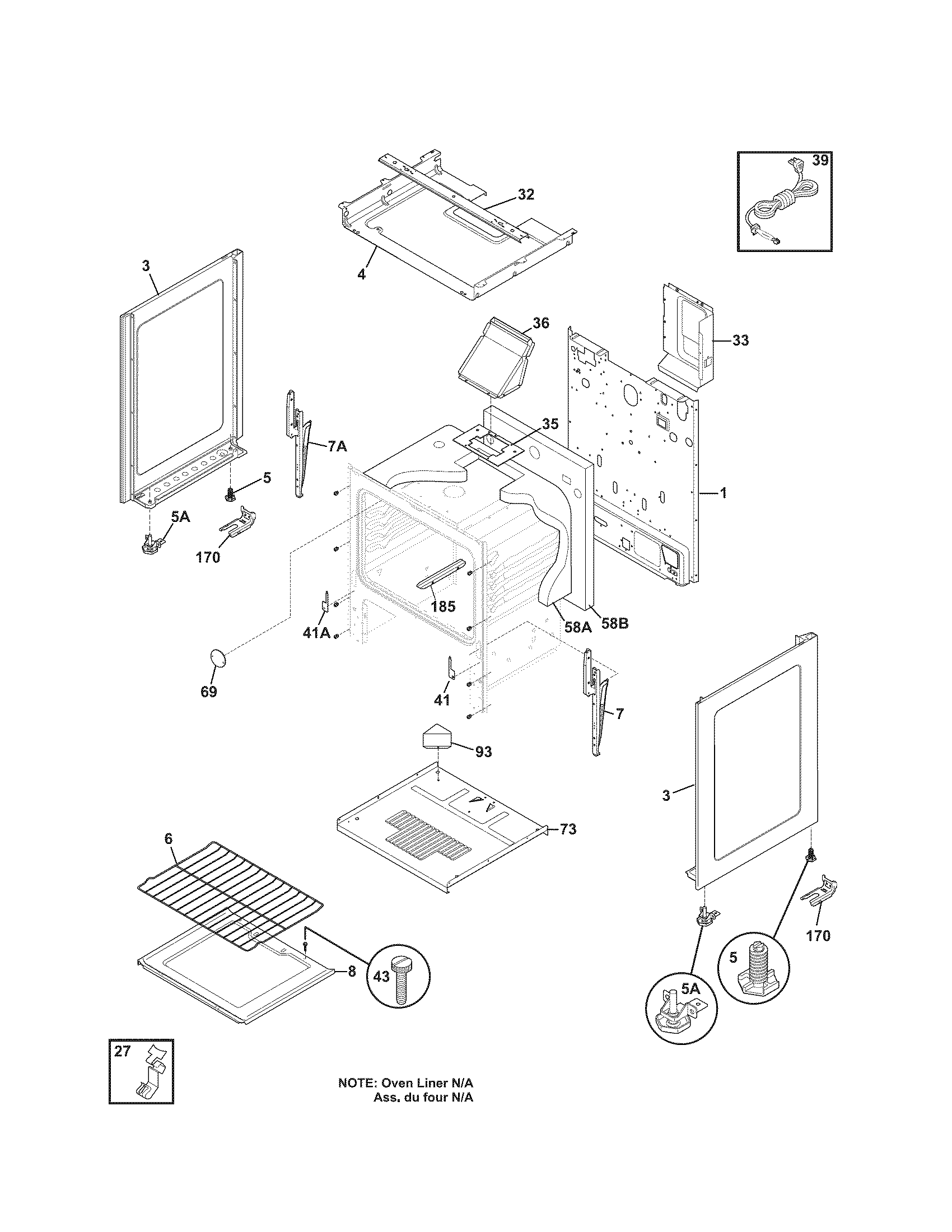 Kenmore 79070281407 body diagram