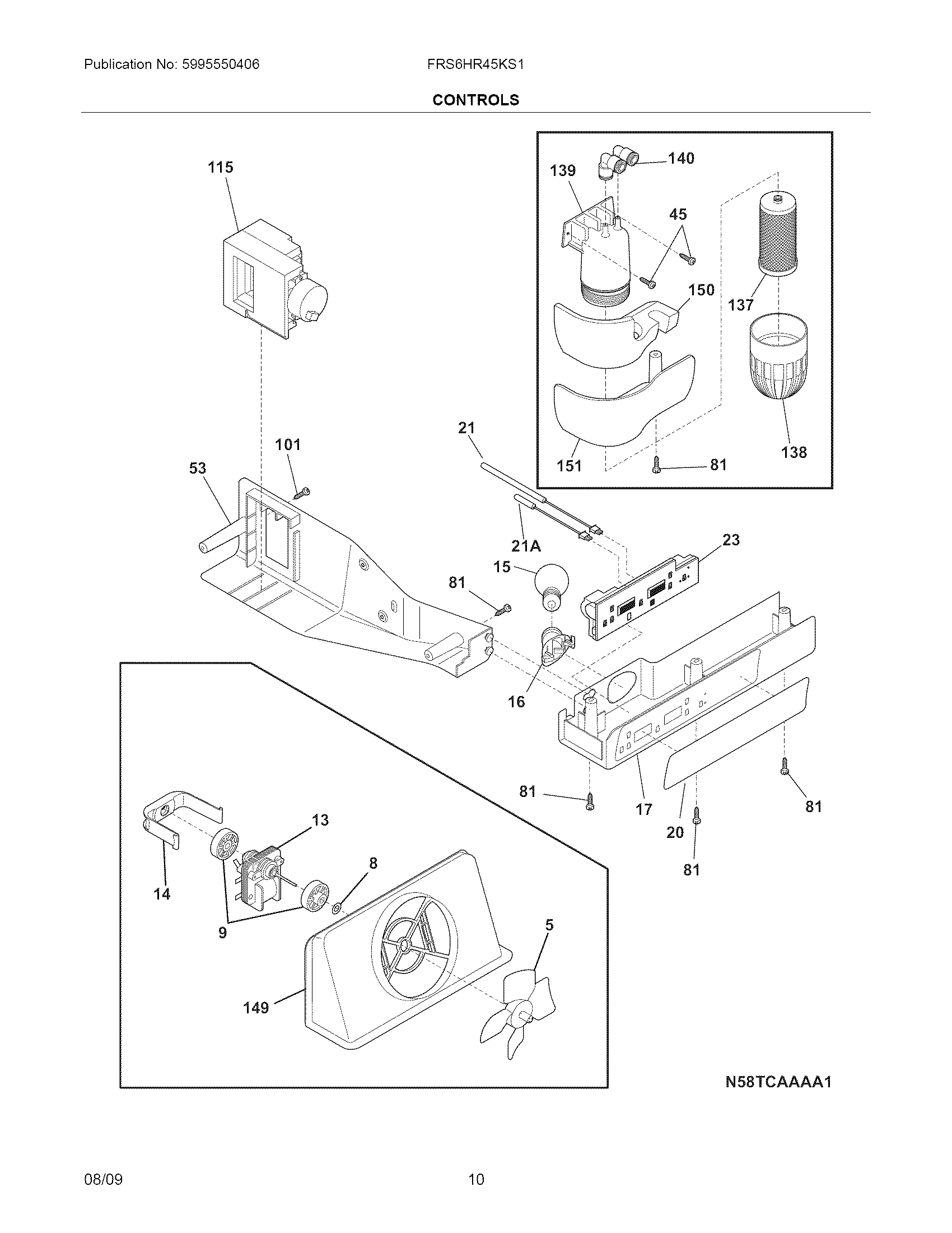 Frigidaire FRS6HR45KS1 controls diagram