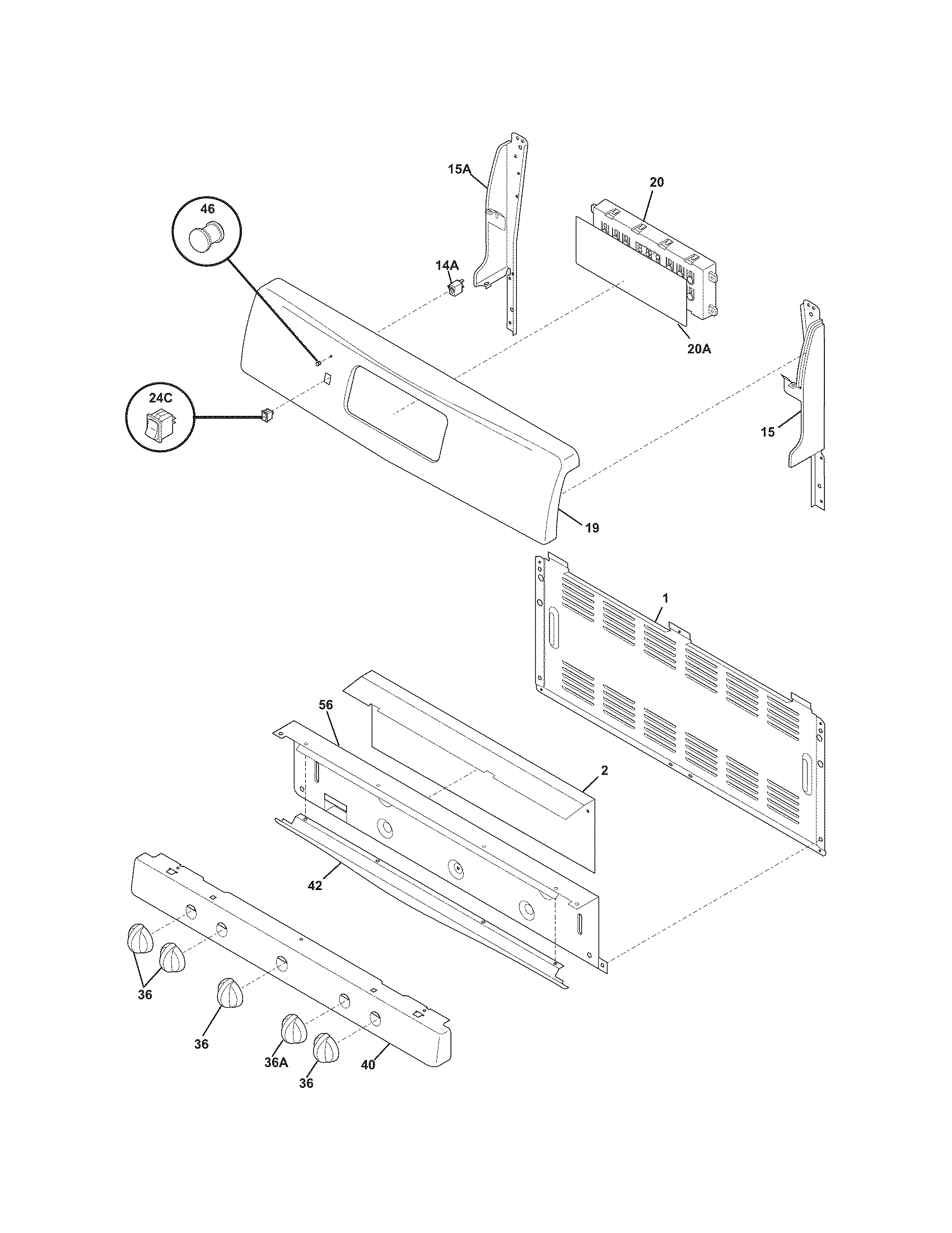 Crosley CRG3490GWWF backguard diagram