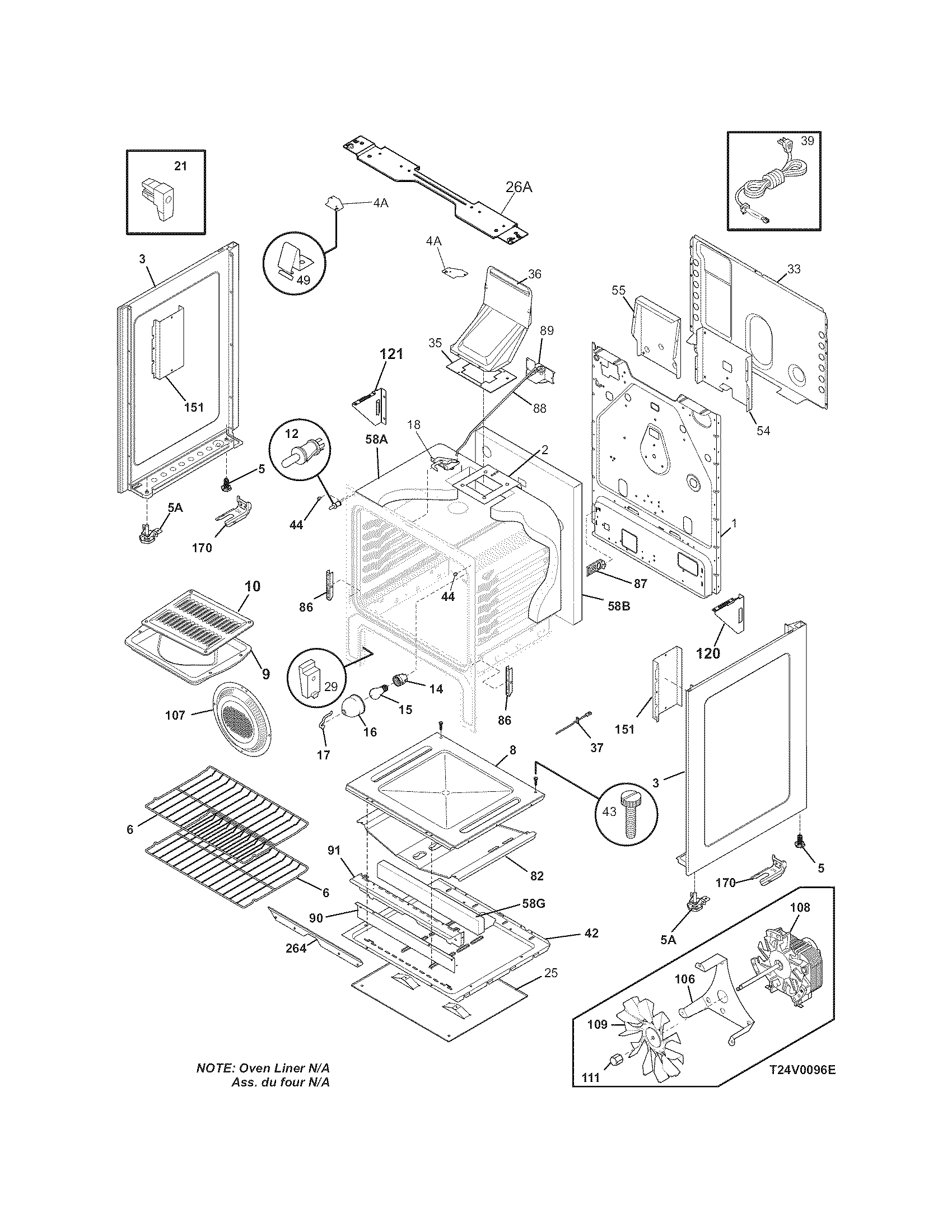 Crosley CRG3490GWWF body diagram