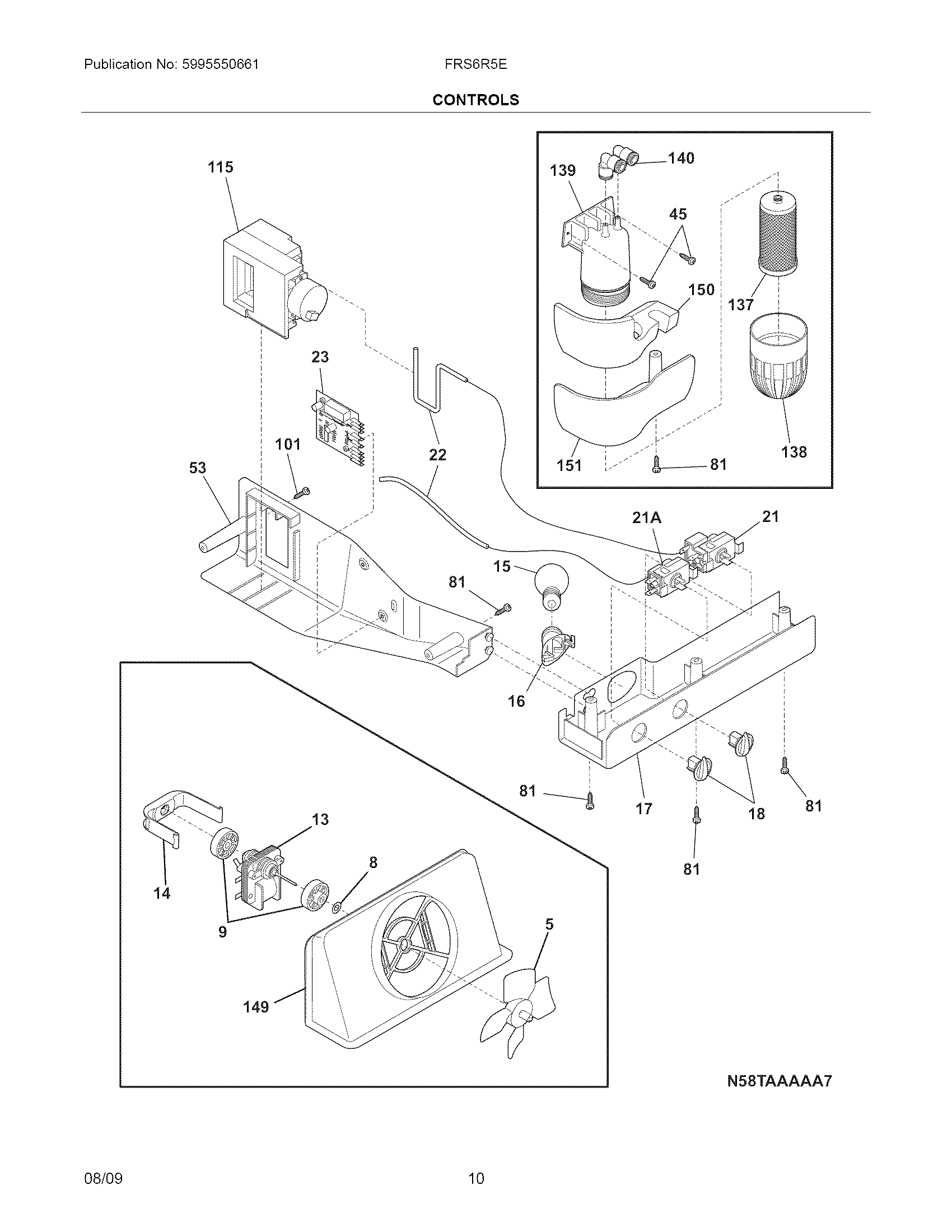 Frigidaire FRS6R5EMBU controls diagram