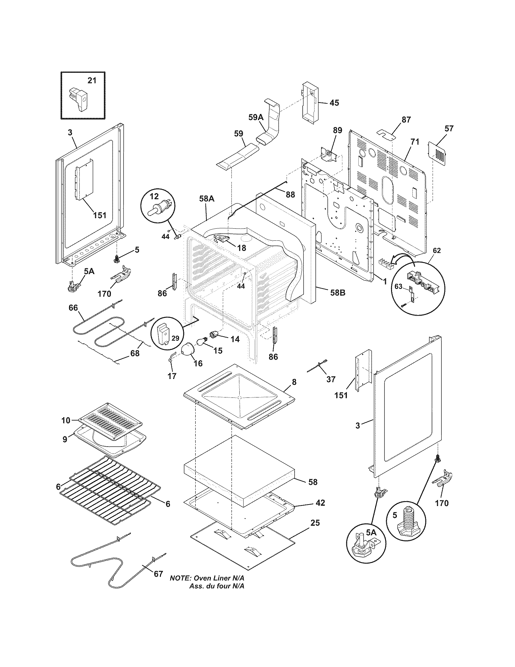 Crosley CRE3880GQQF body diagram