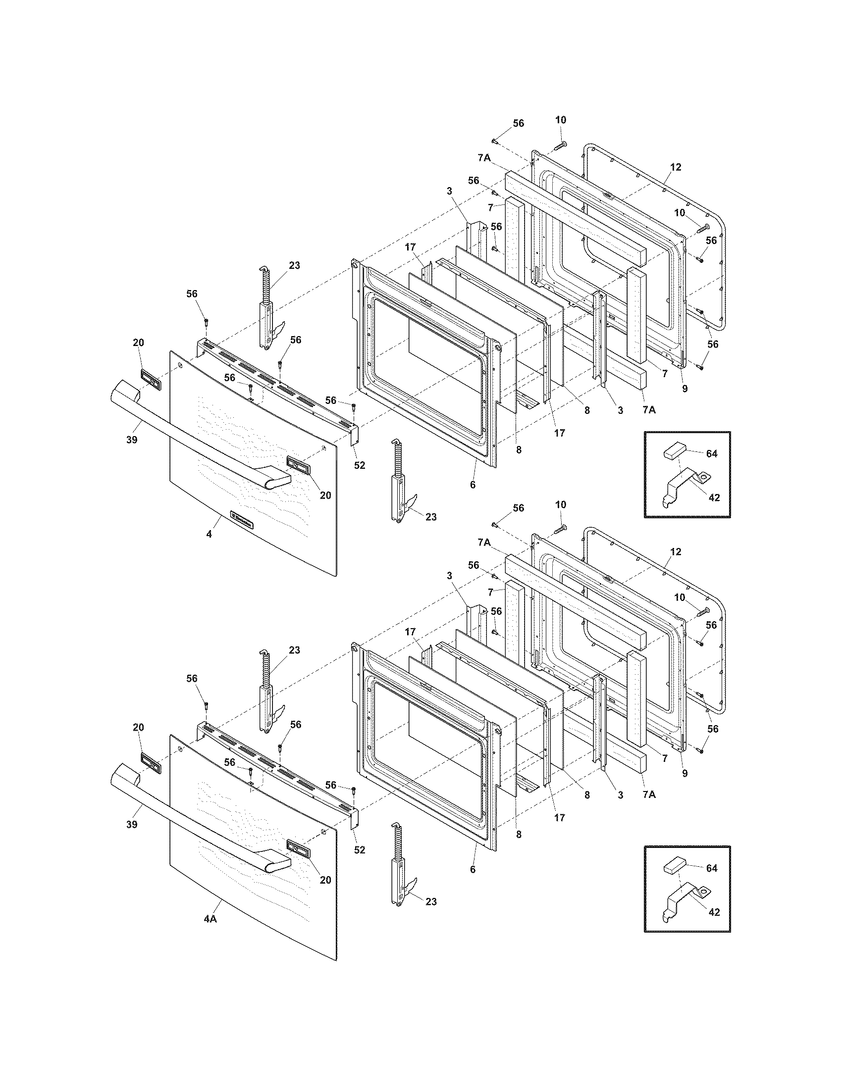 Electrolux EW30EW65GB5 doors diagram