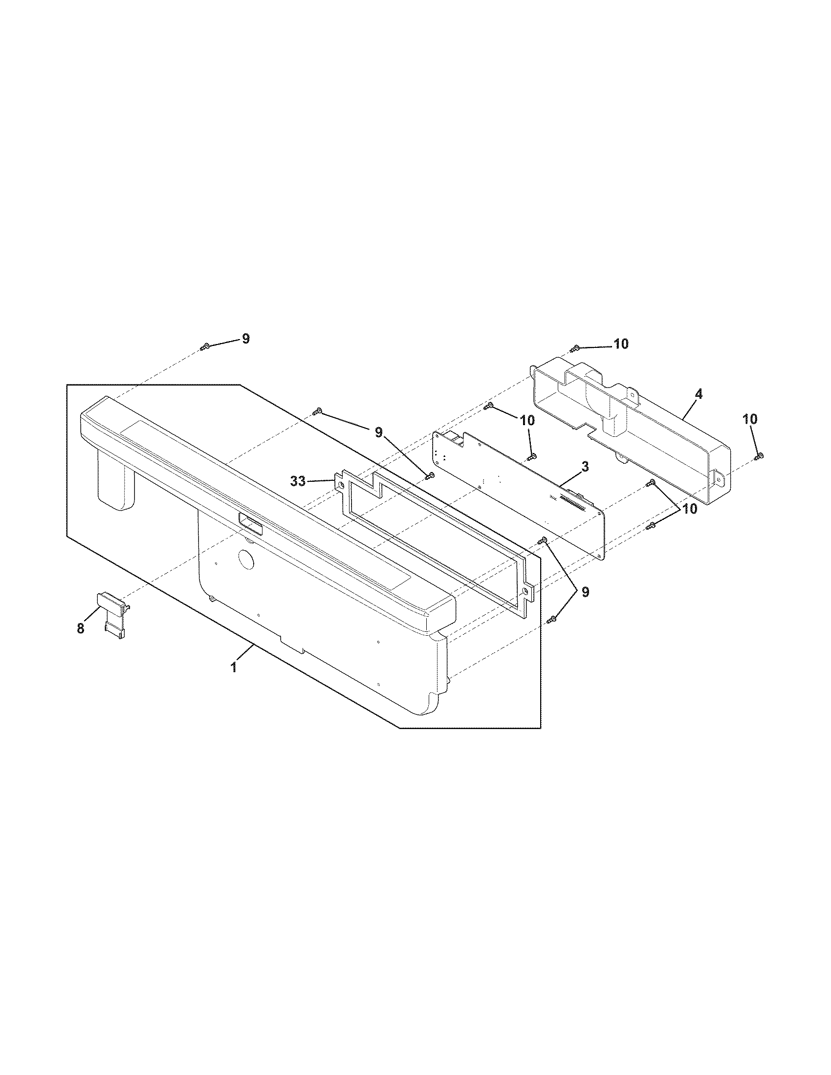 Frigidaire FGHD2433KF0 control panel diagram