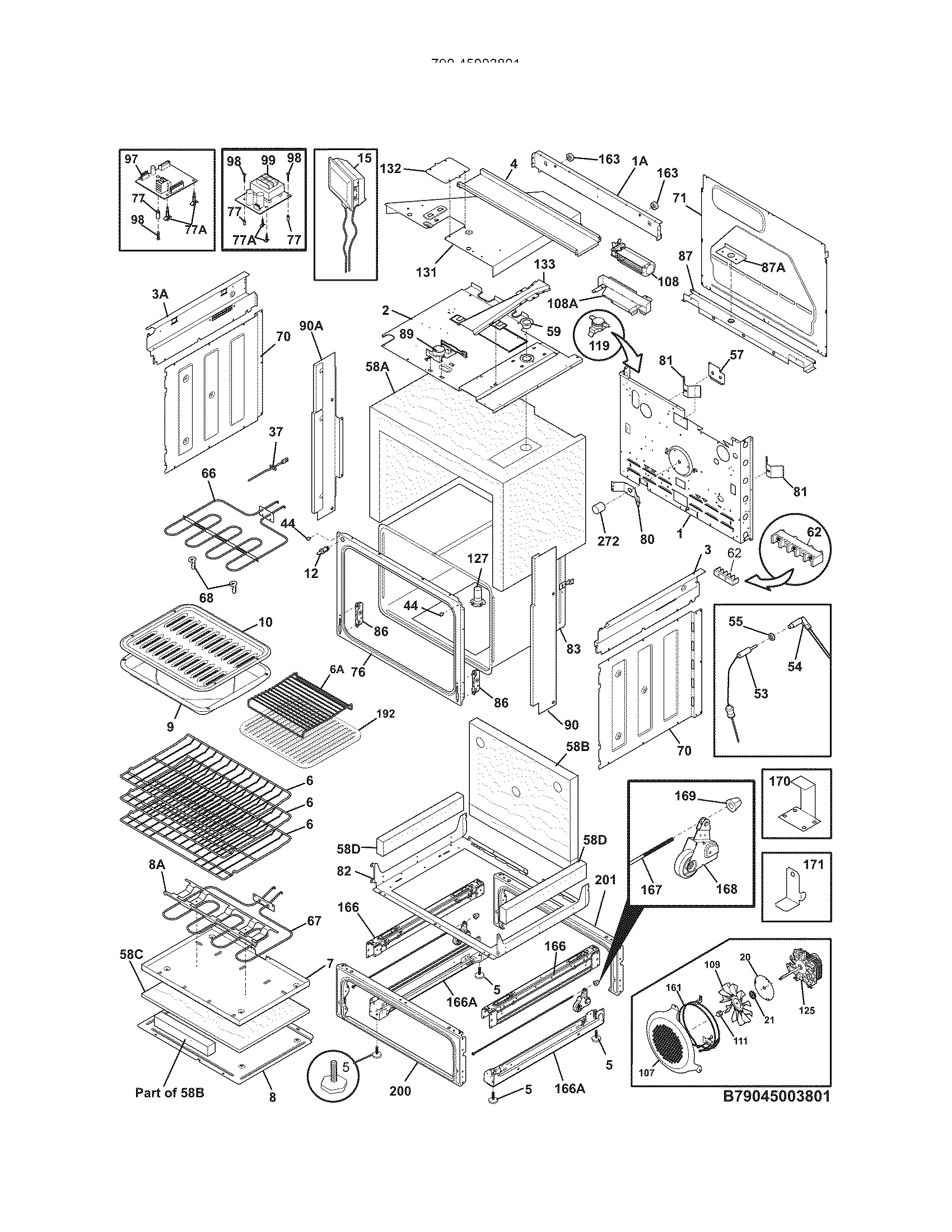Kenmore Elite 79045003801 body diagram