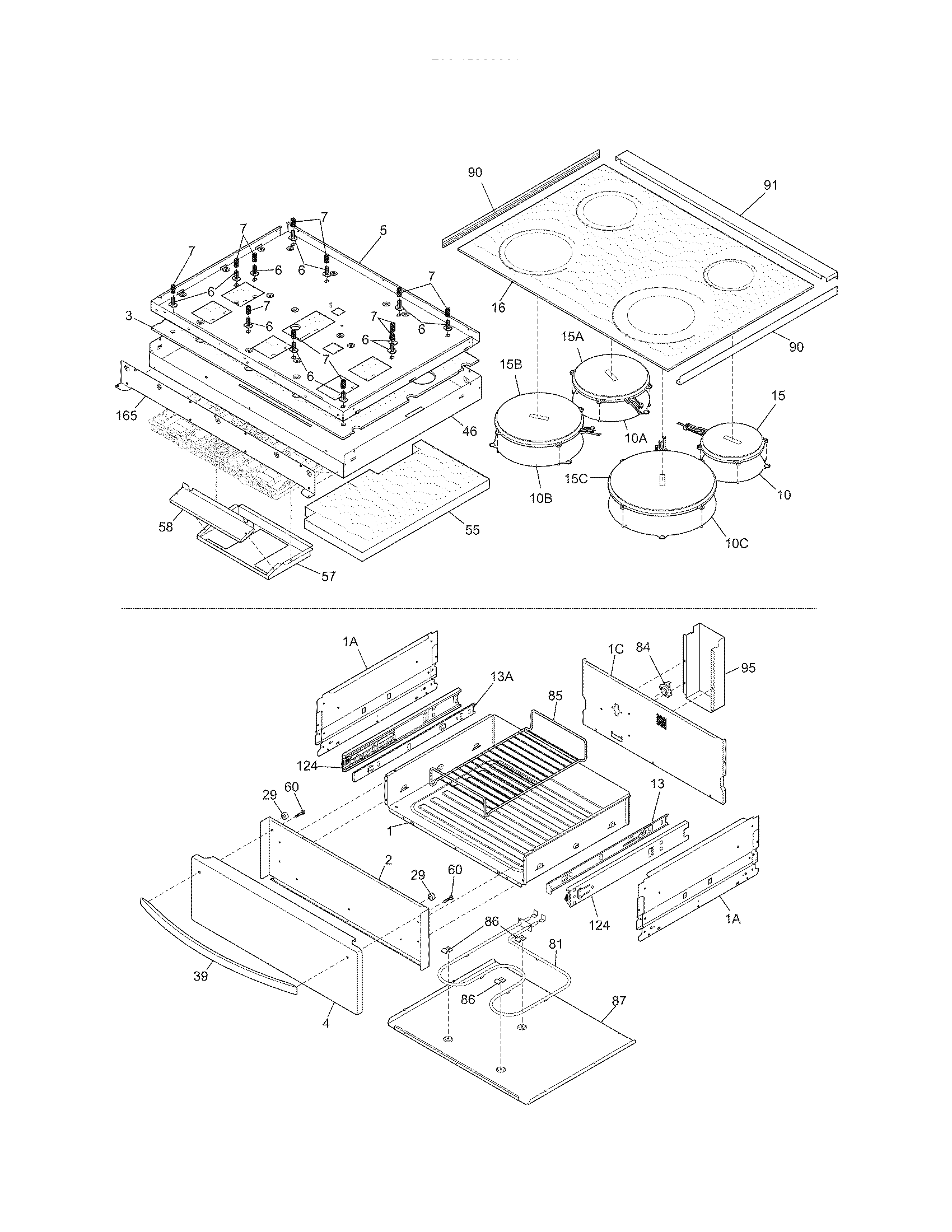 Kenmore Elite 79045003801 top diagram