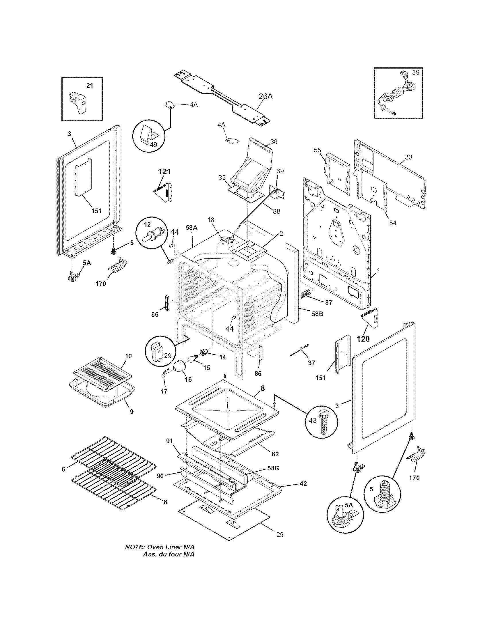 Frigidaire FGF364KCB body diagram