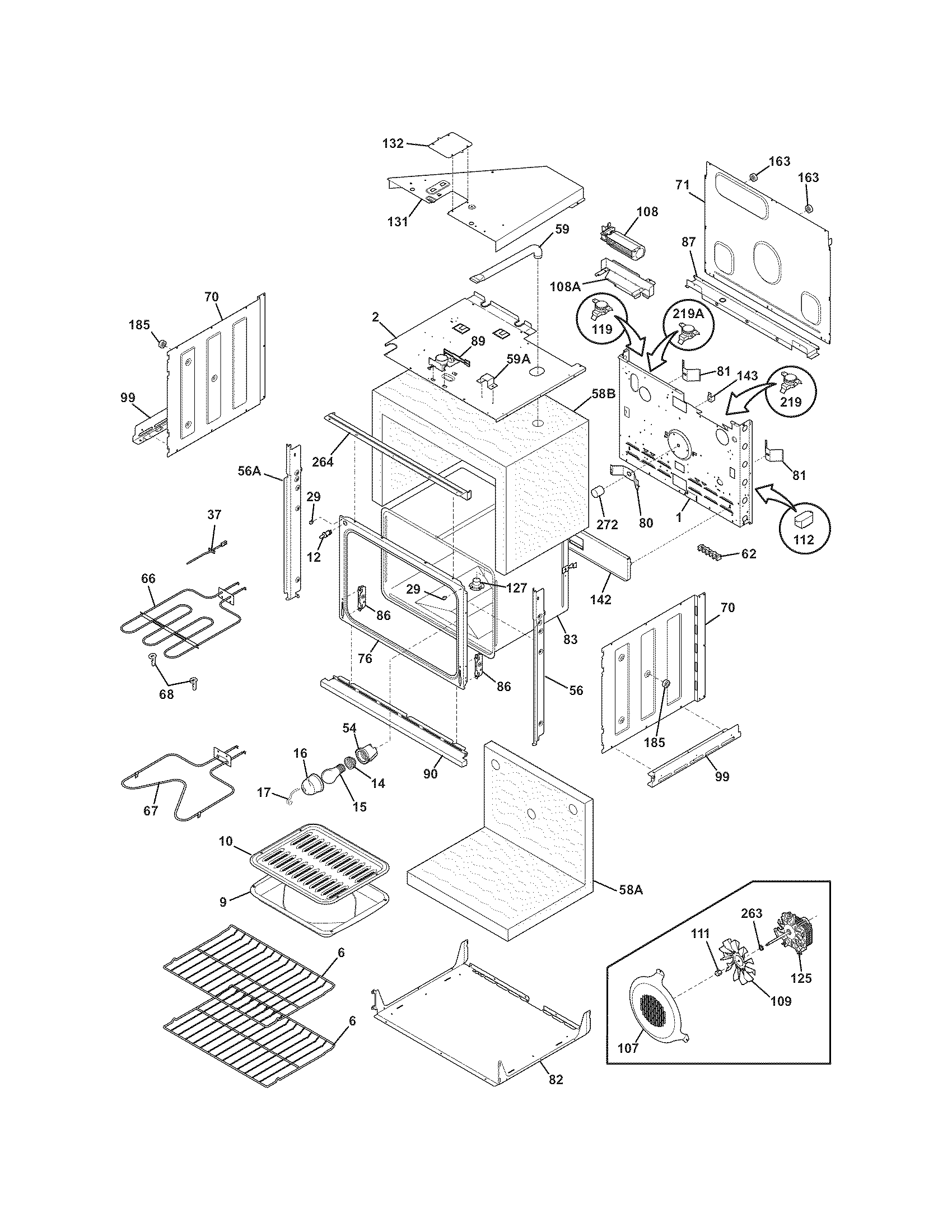 Frigidaire FEB27S7FCE body diagram