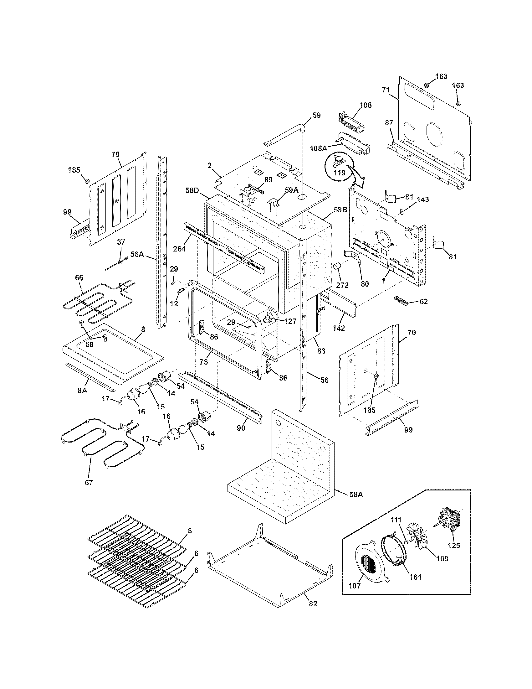 Frigidaire PLEB27T9FCD lower oven diagram