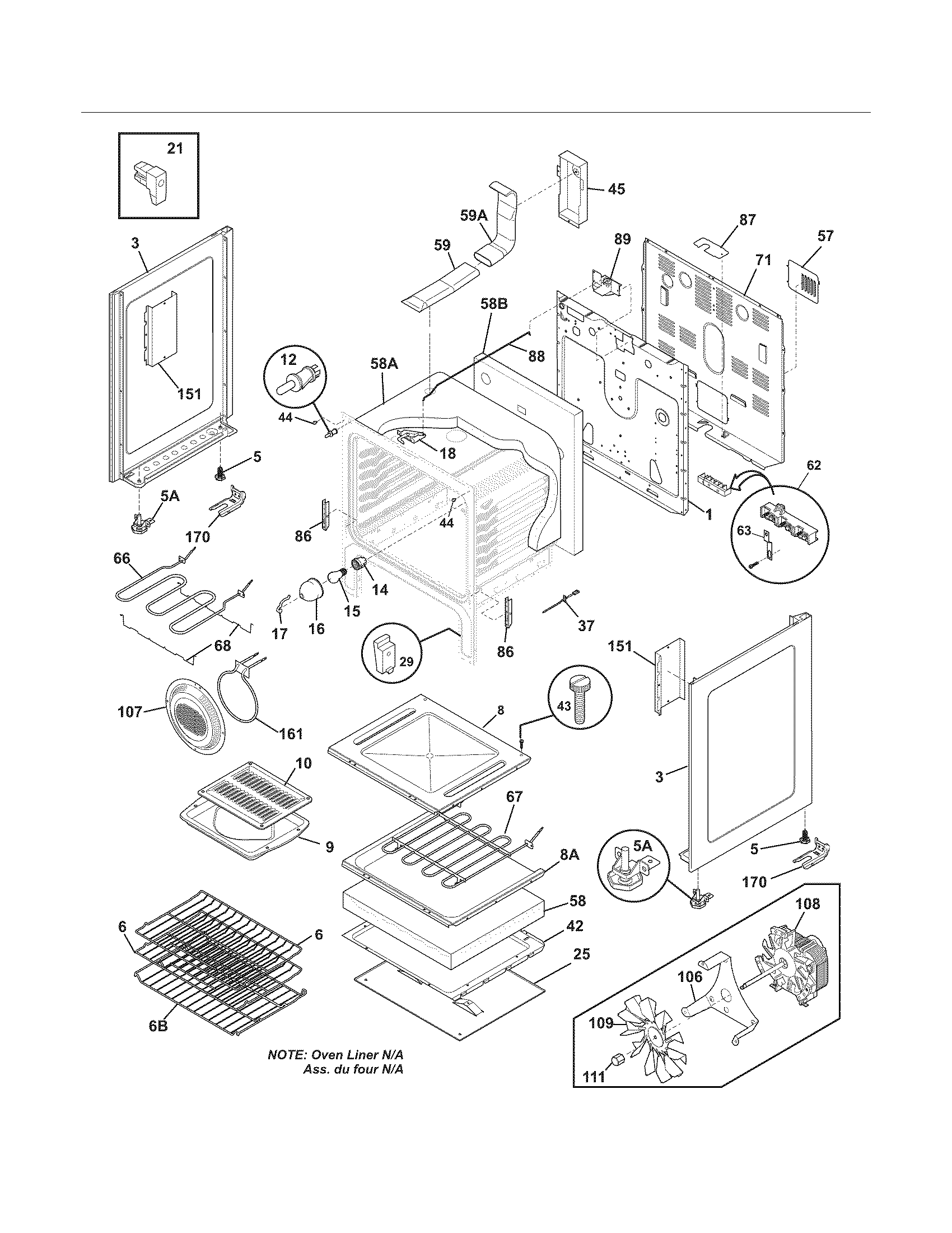 Frigidaire GLEFZ389HCE body diagram