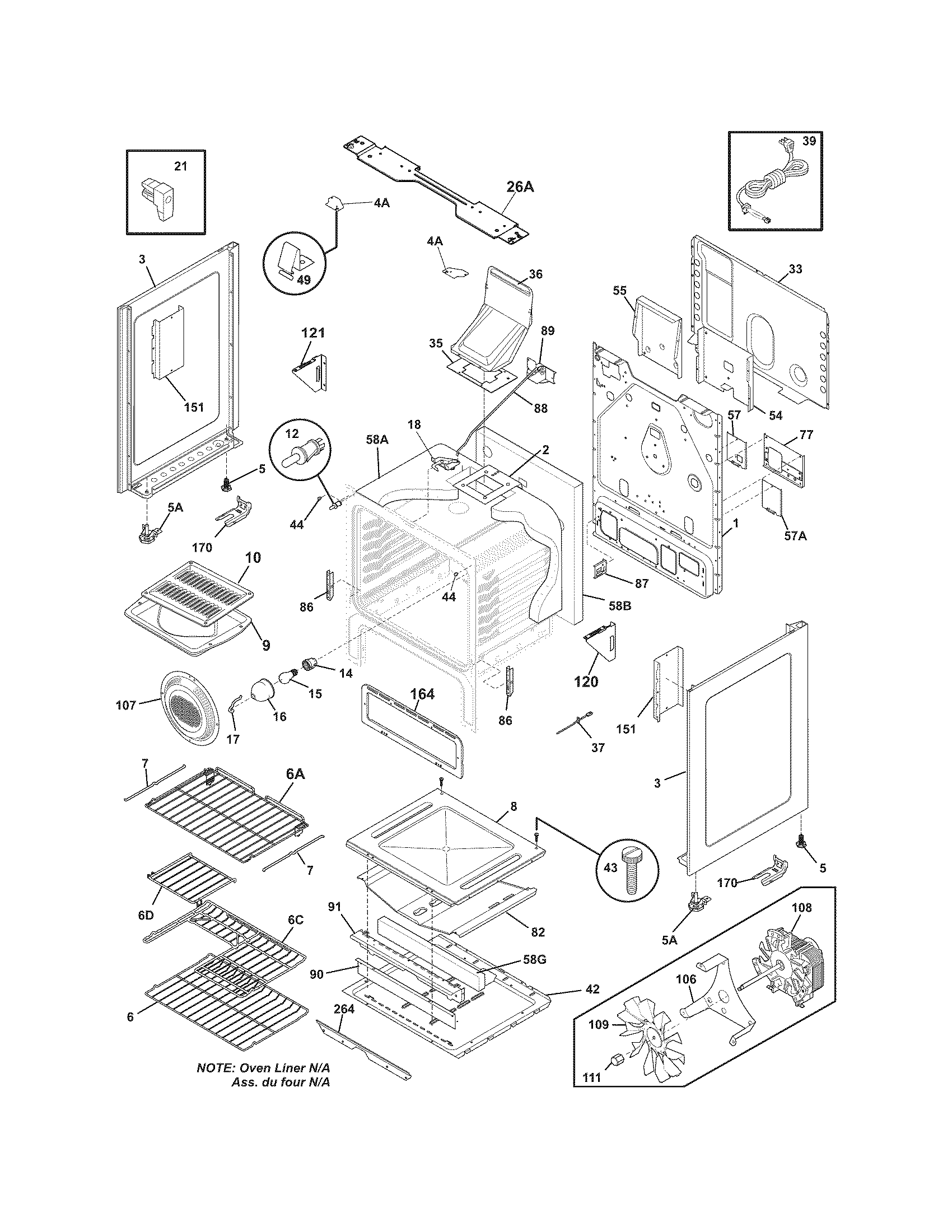 Frigidaire LGGF305MKFC body diagram