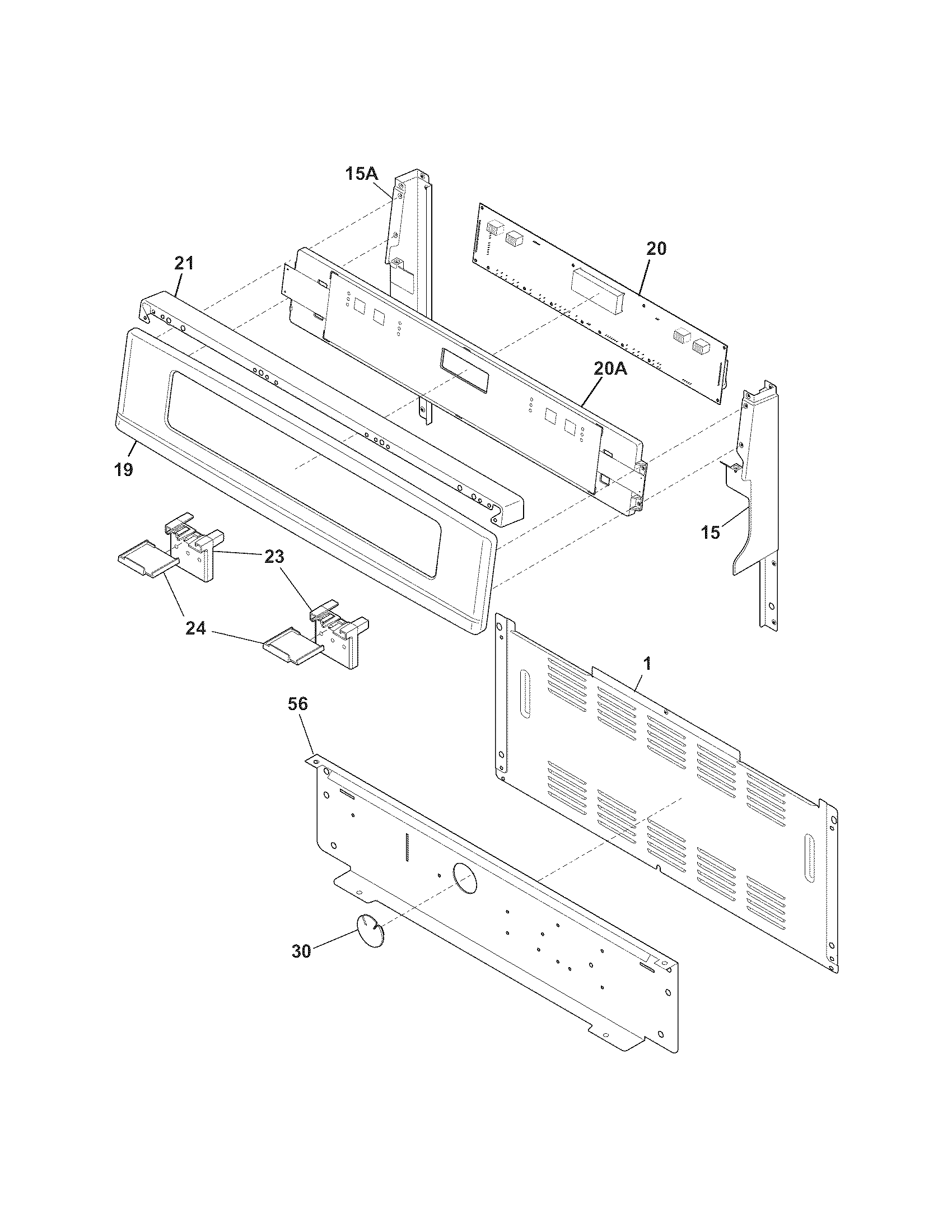 Frigidaire FGEF3057KFB backguard diagram