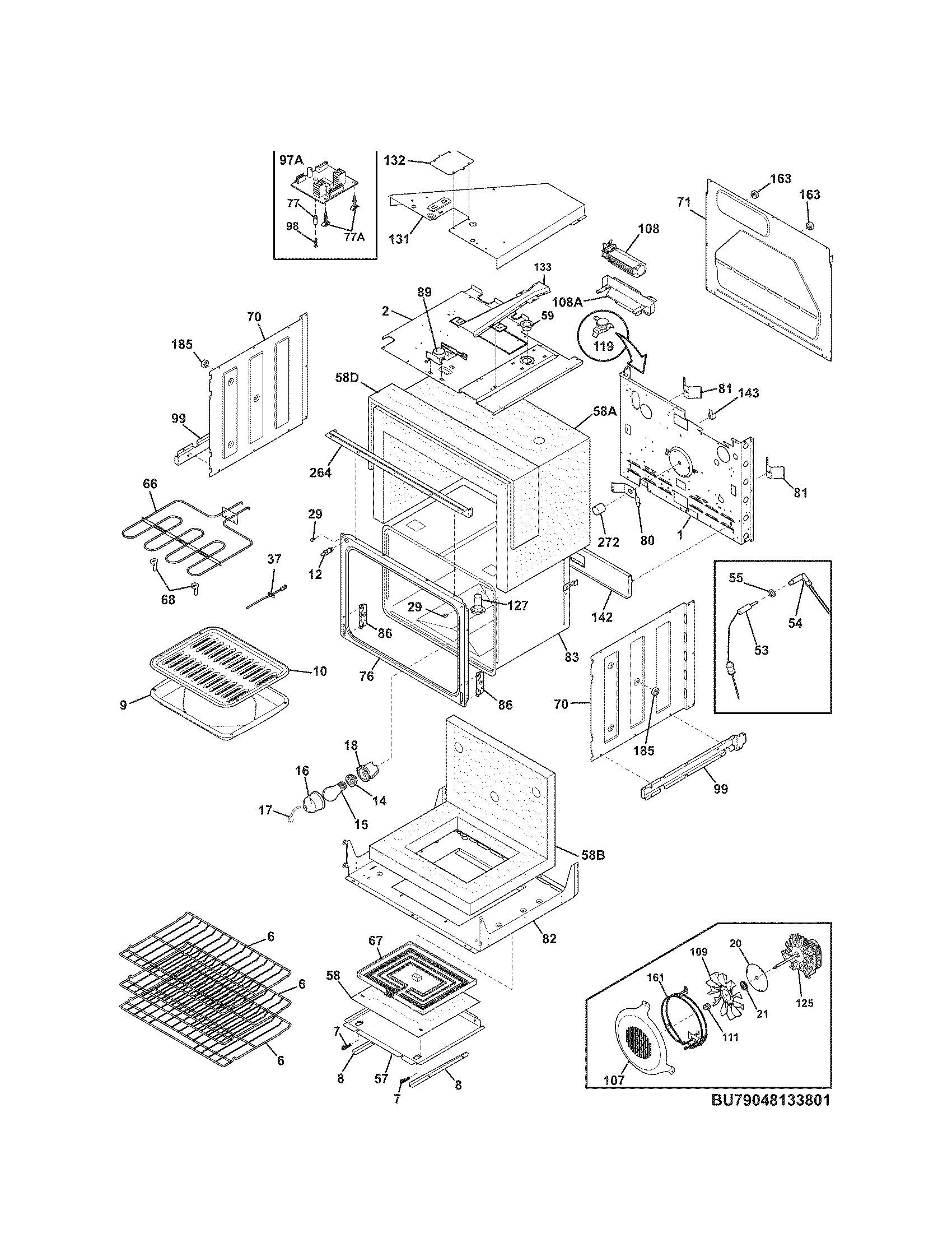 Kenmore Elite 79048132801 upper oven diagram