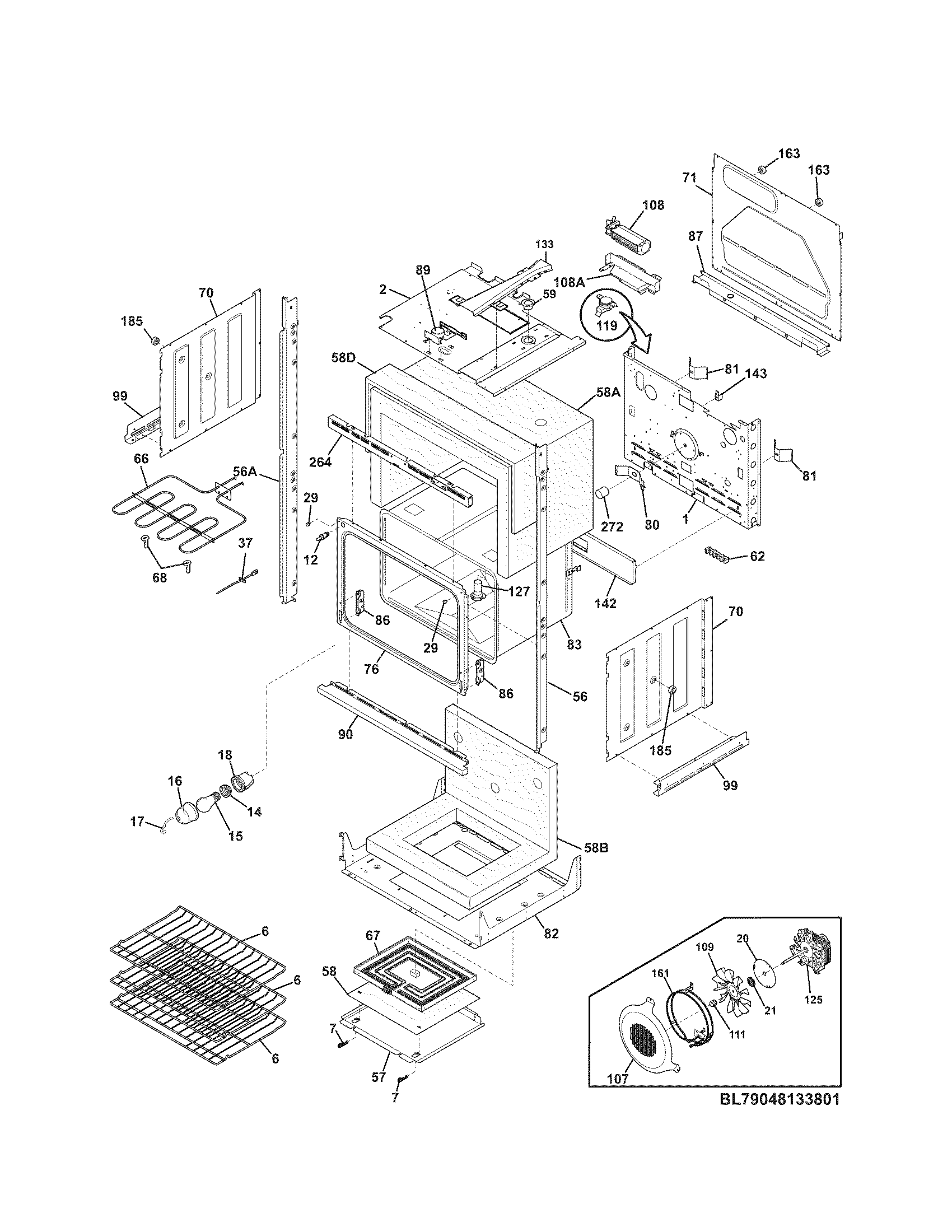 Kenmore Elite 79048132801 lower oven diagram