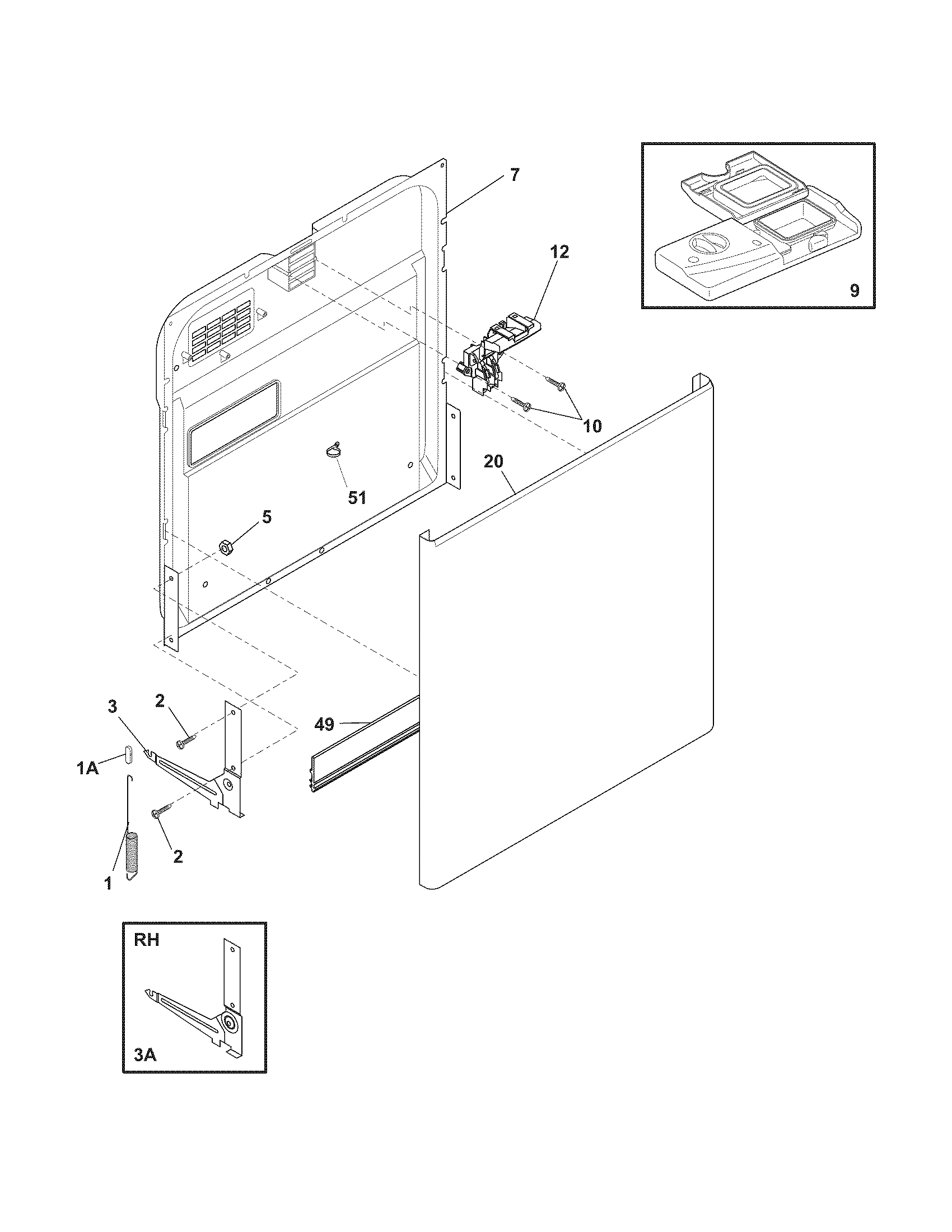 Frigidaire FDB1450CHC4 door diagram