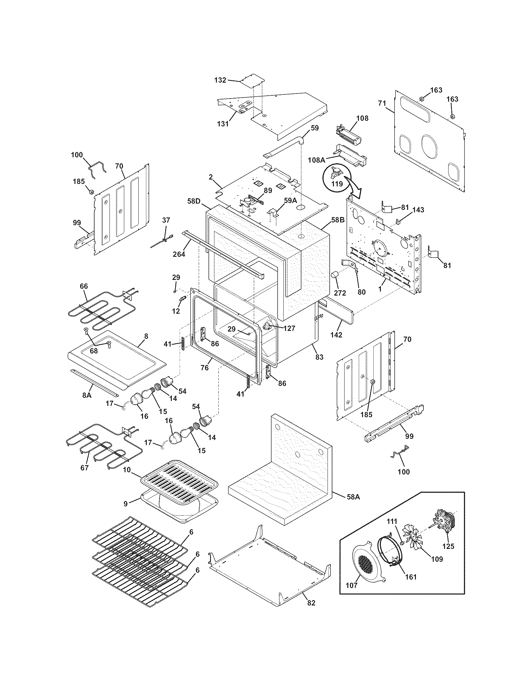 Frigidaire PLEB30T9FCD upper oven diagram