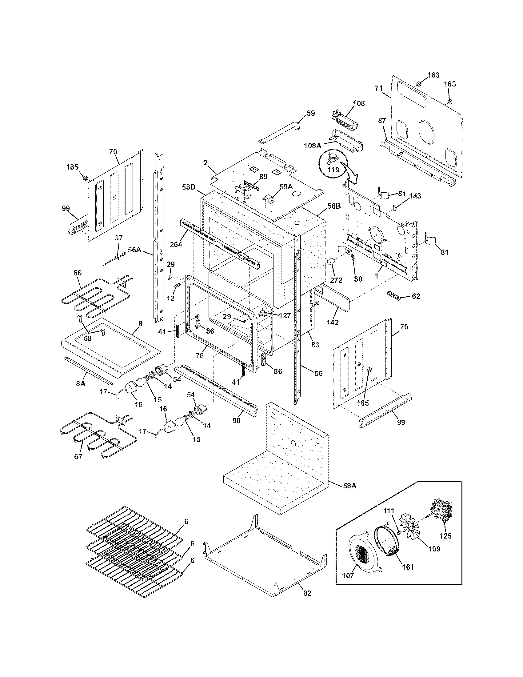 Frigidaire PLEB30T9FCD lower oven diagram