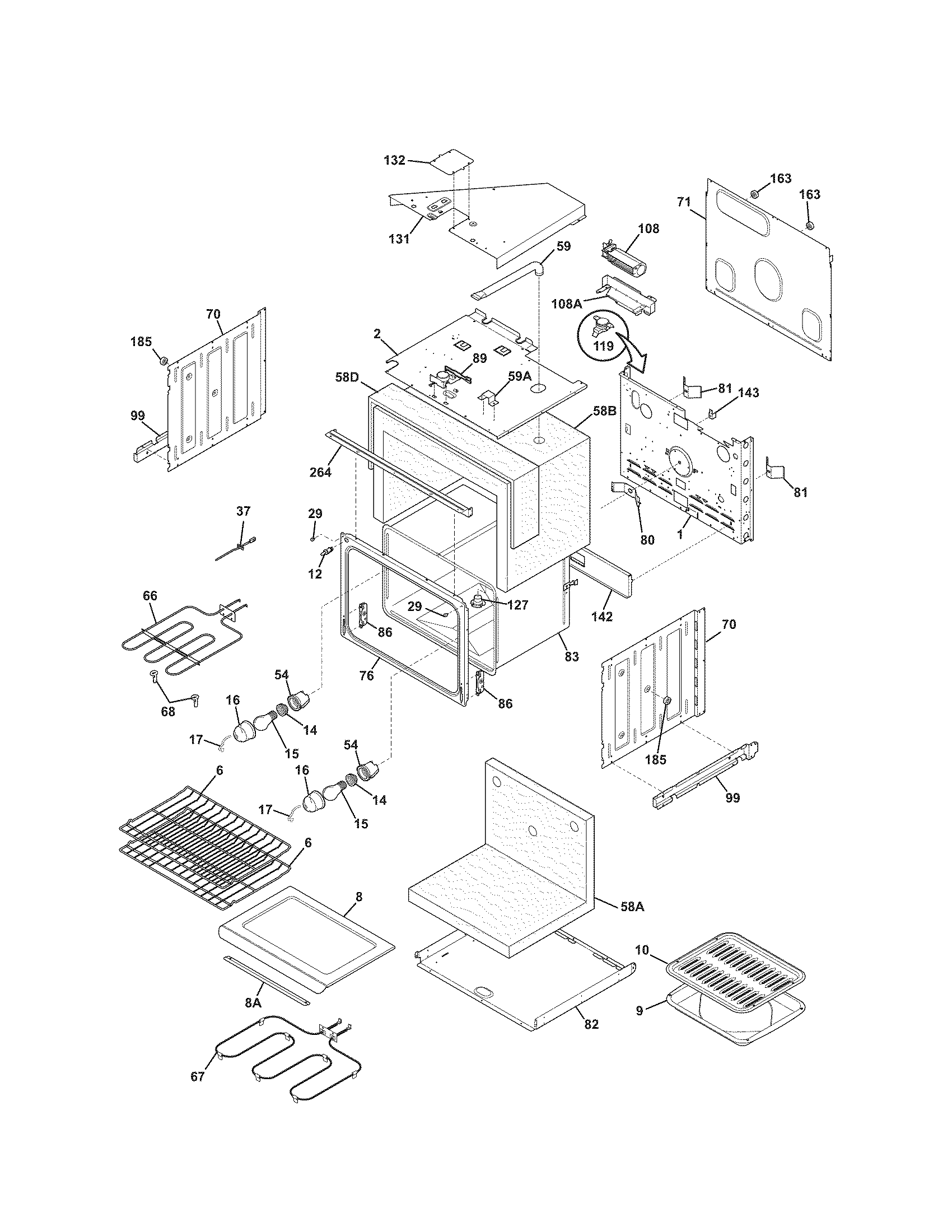 Kenmore 79048769900 upper oven diagram