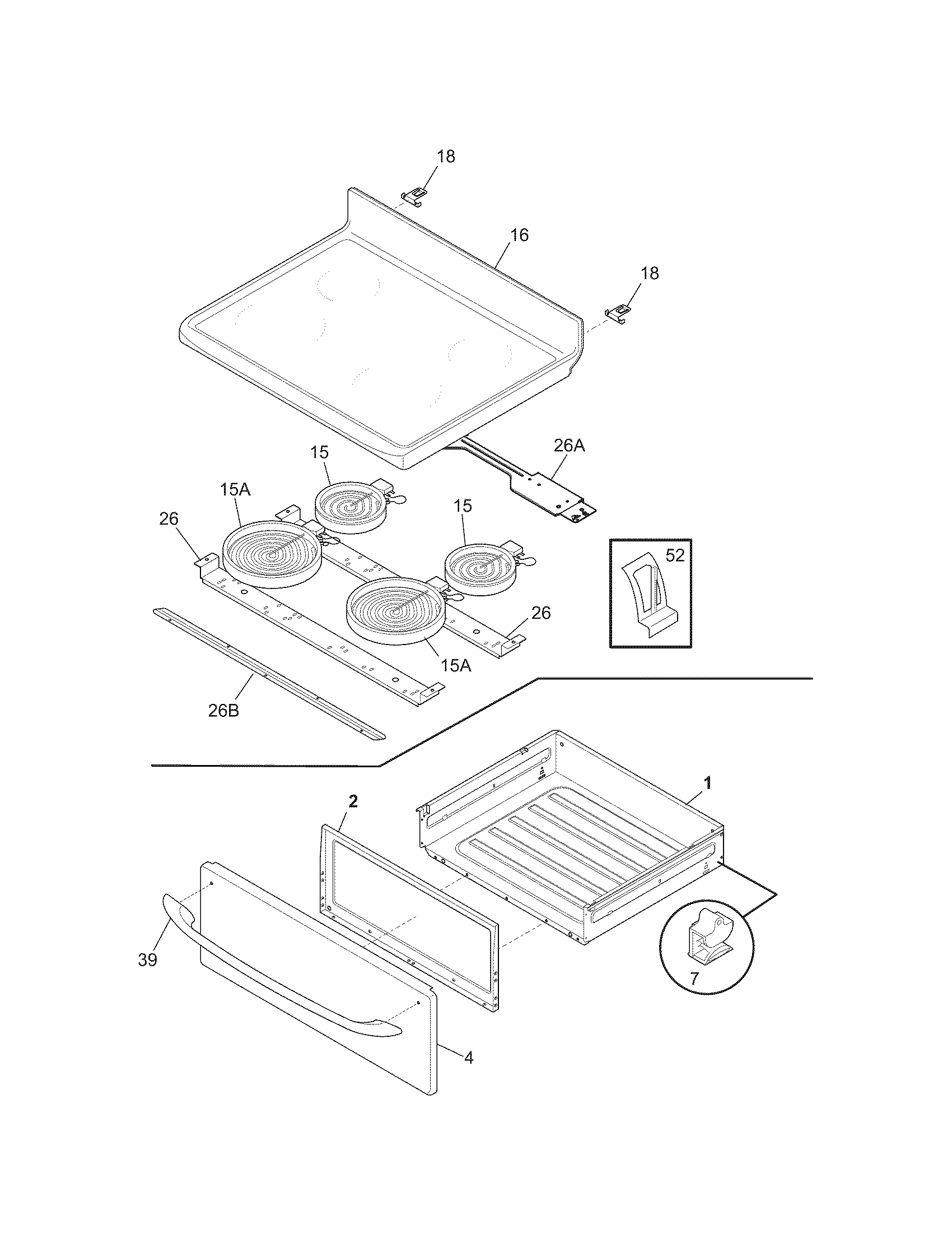 Kenmore 79096008805 top/drawer diagram