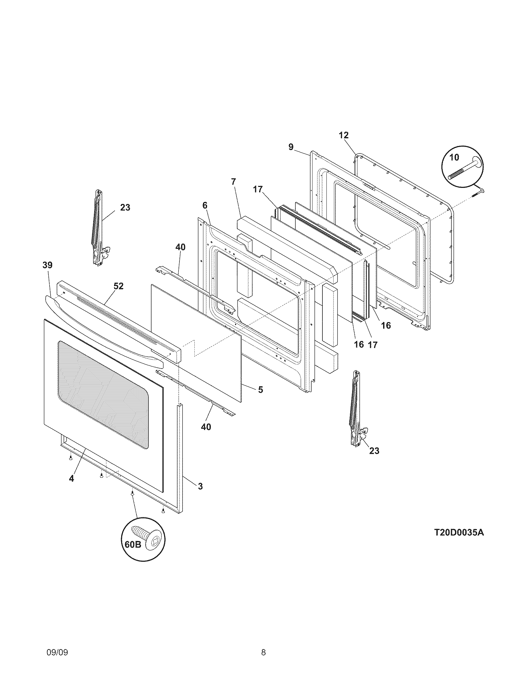 Kenmore 79096008805 door diagram