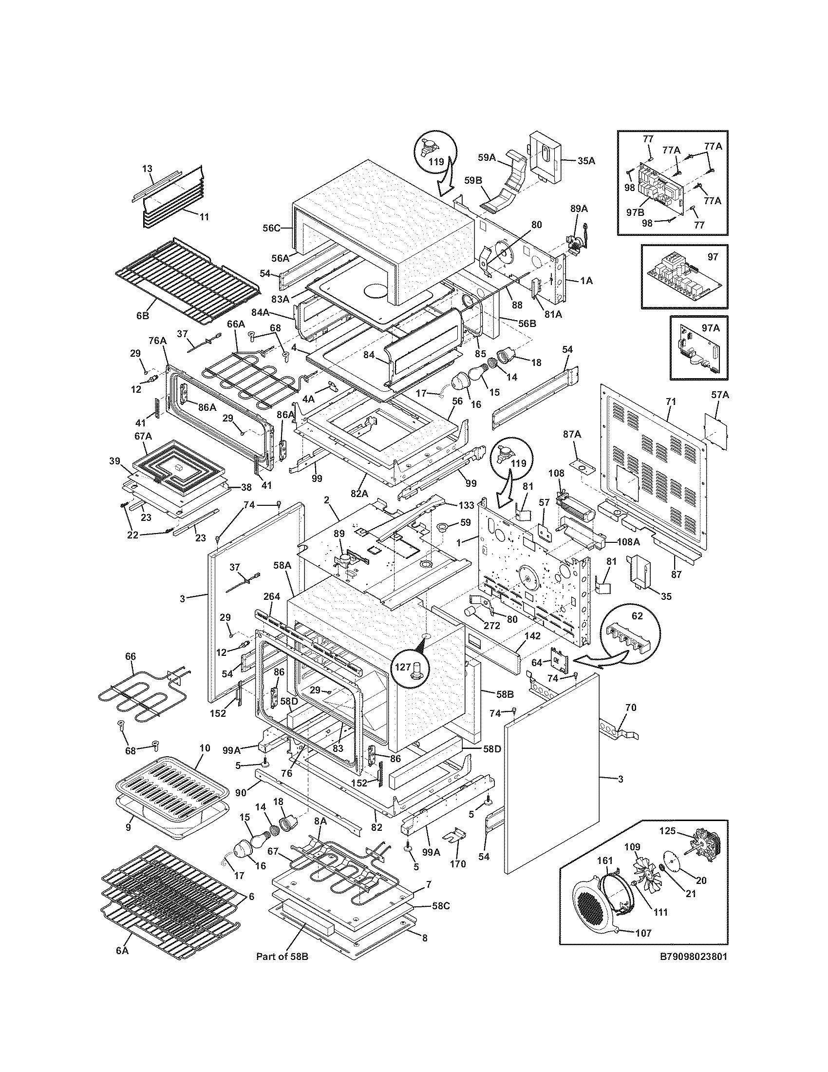 Kenmore Elite 79098023801 body diagram