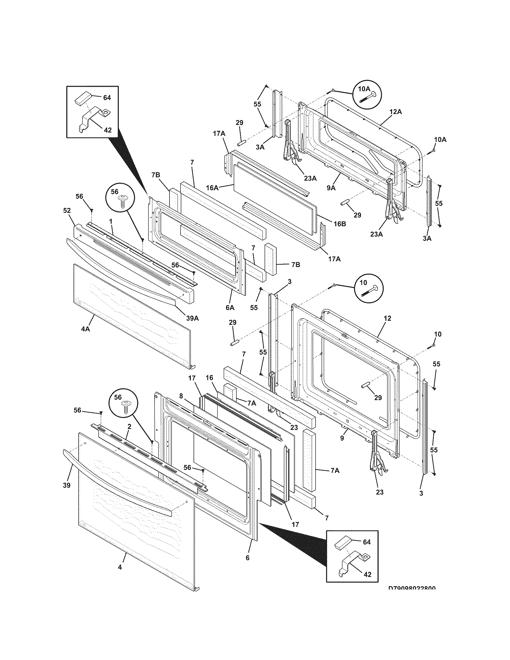 Kenmore Elite 79098022801 door diagram