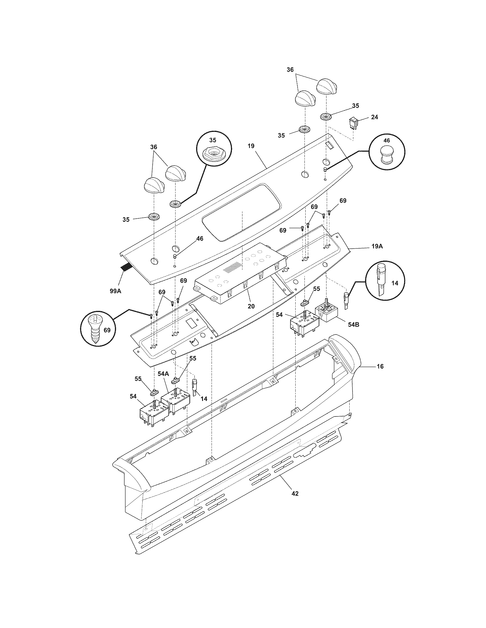 Frigidaire CFES365EB6 backguard diagram