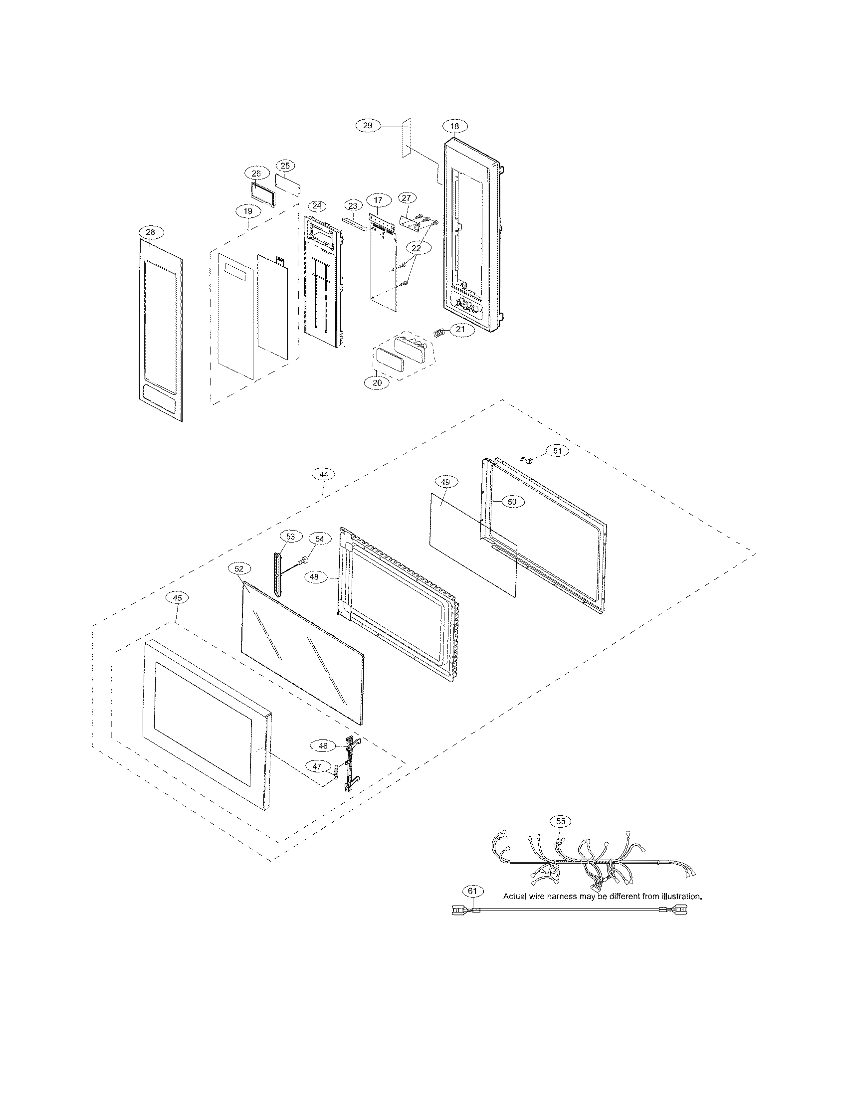 Frigidaire CPLMB209DCC control panel/door/misc diagram