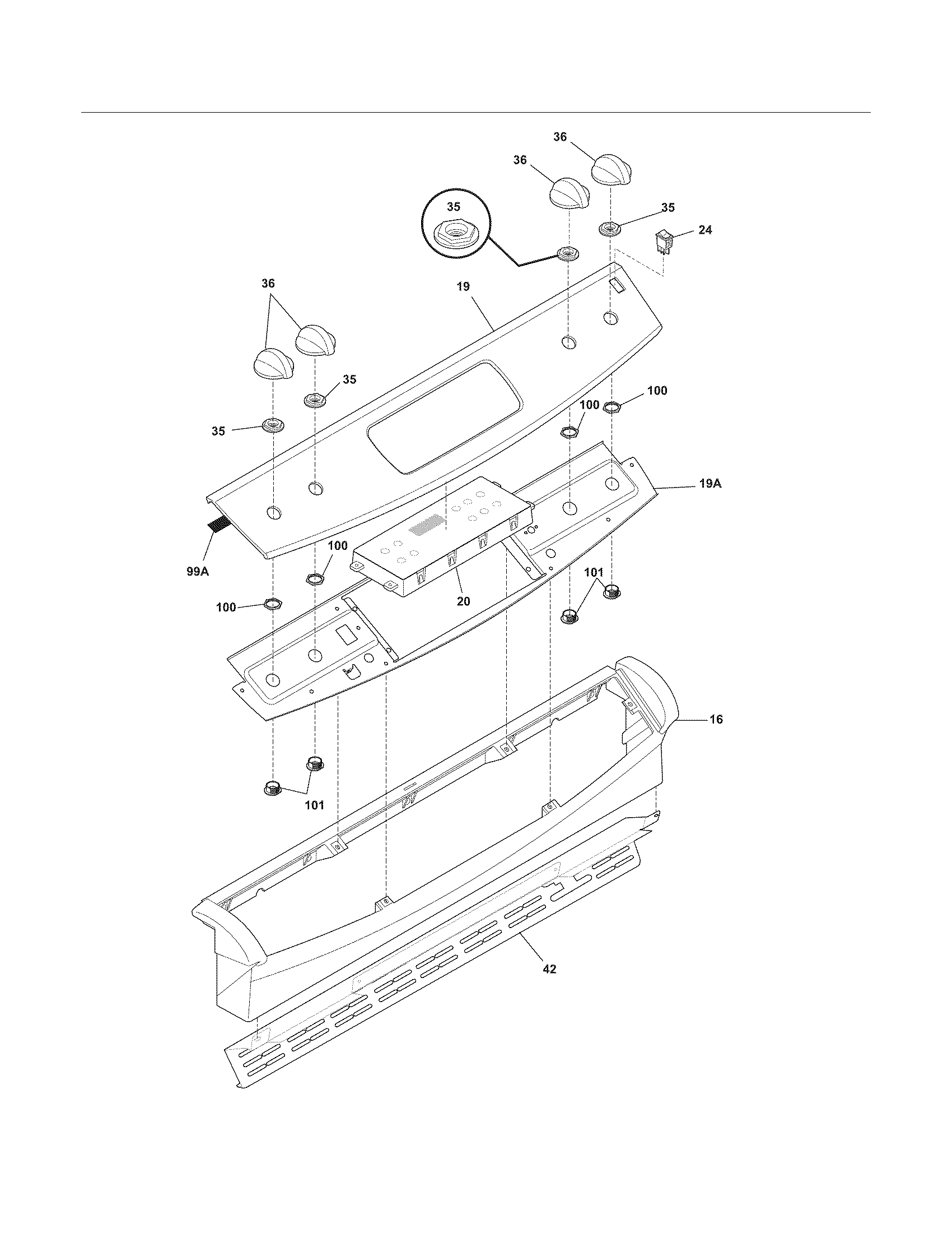 Frigidaire FGS365EBI backguard diagram