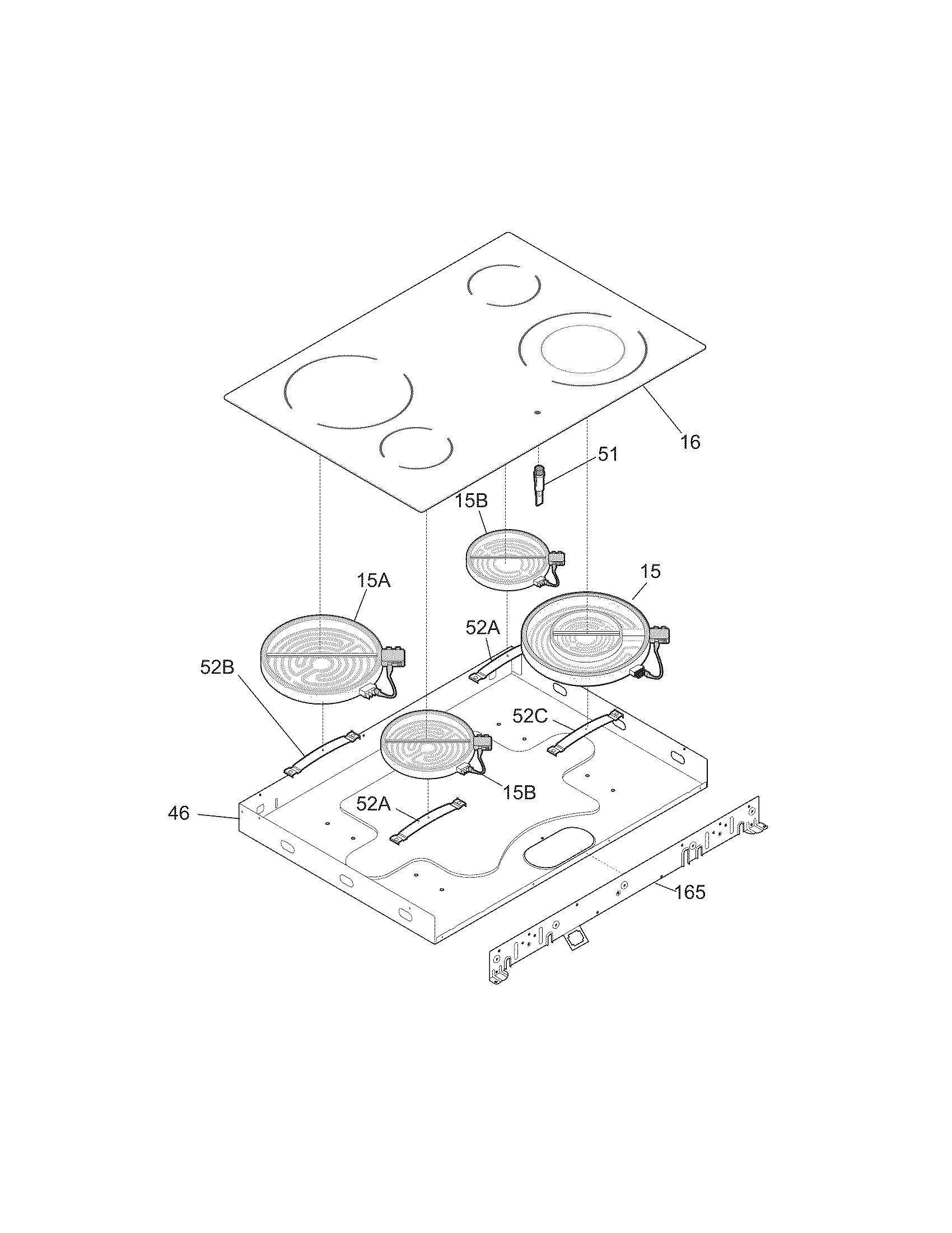 Frigidaire FED365ESF main top diagram