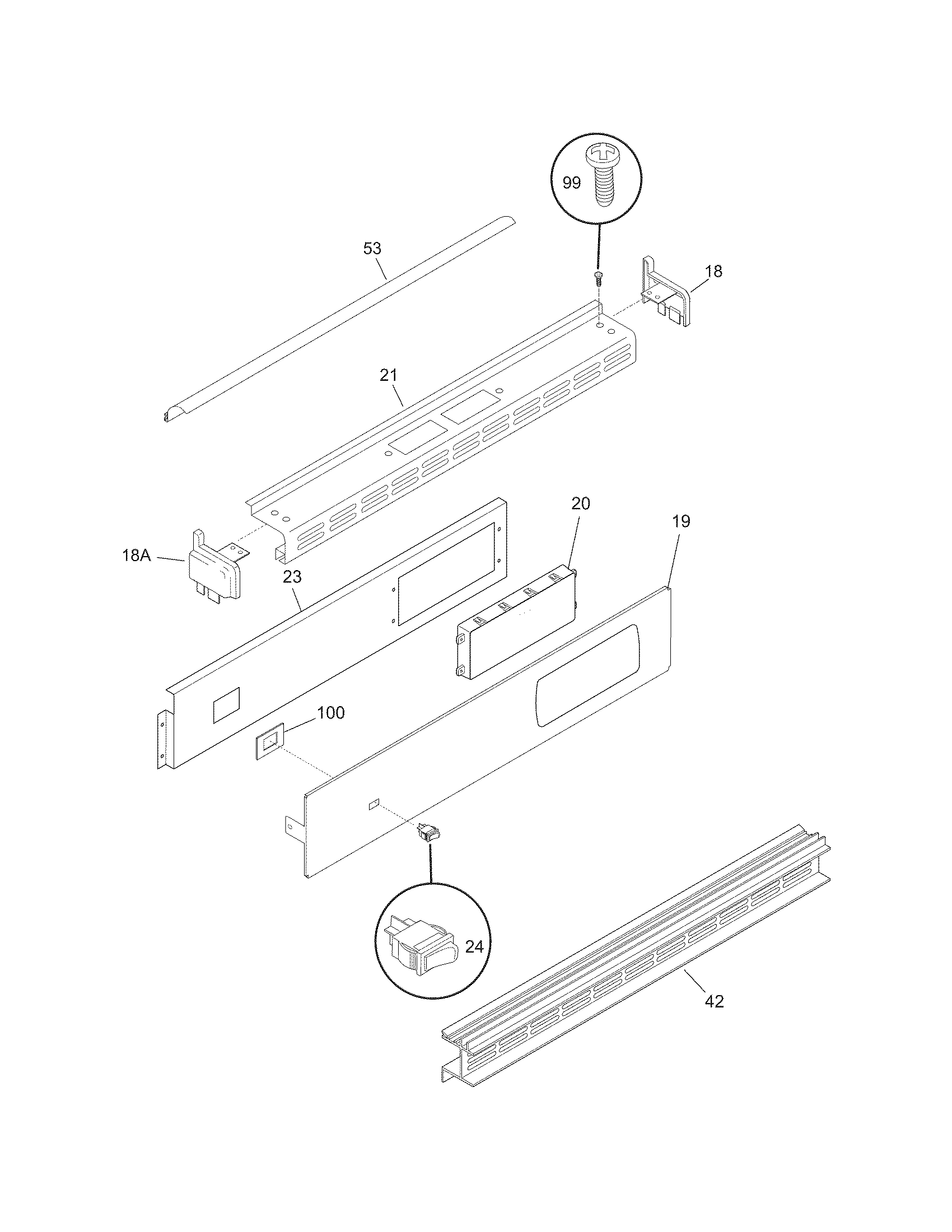 Frigidaire FGB24S5ABE control panel diagram