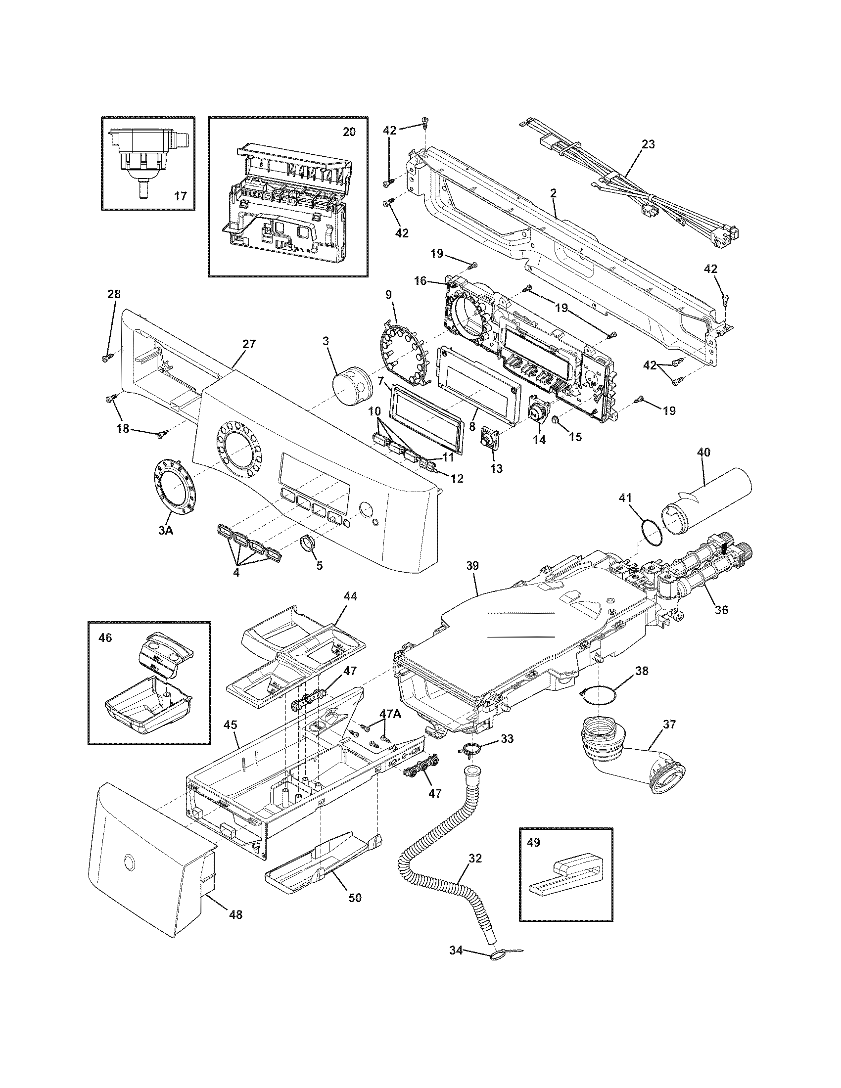 Electrolux EWFLS65ISS0 control panel diagram