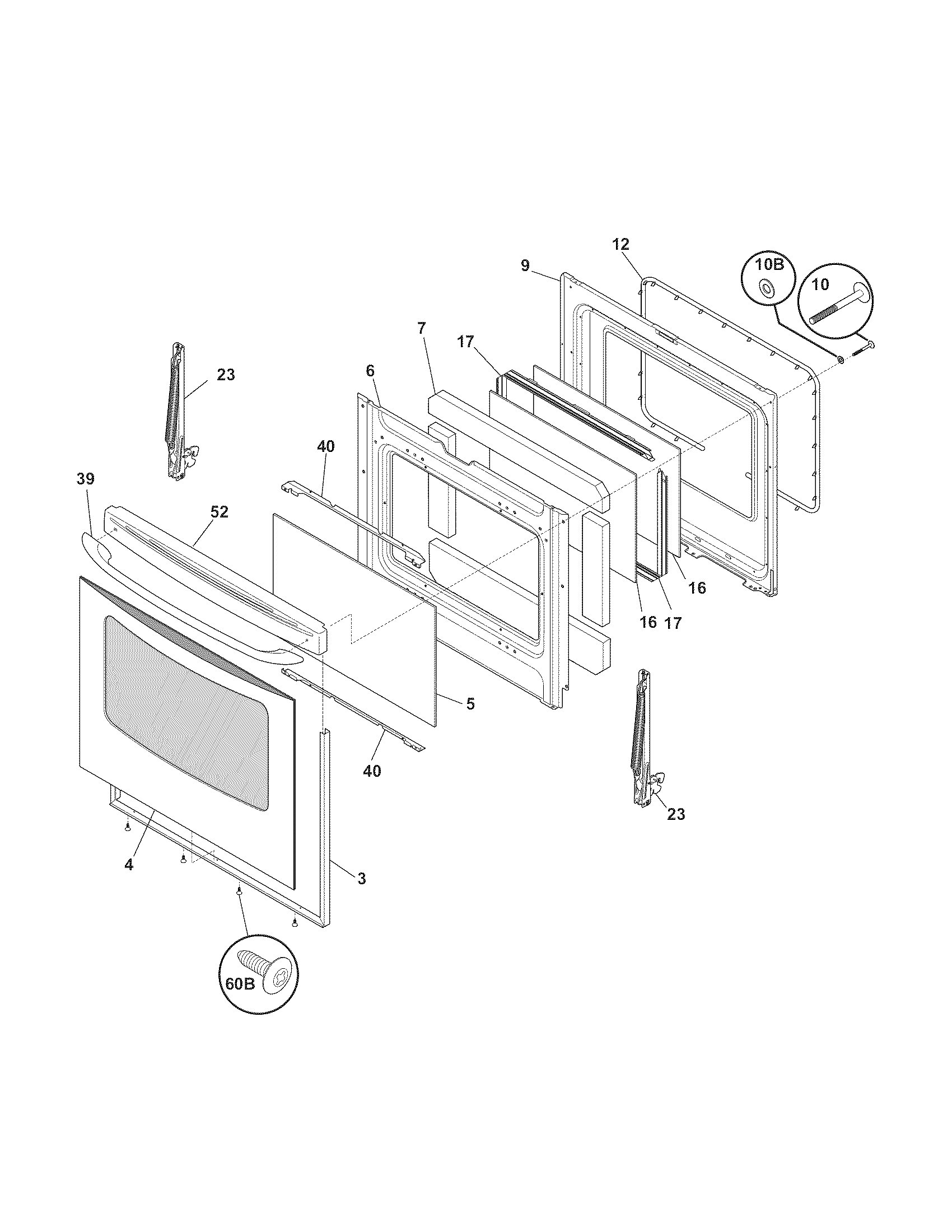Kenmore 7907861850A door diagram