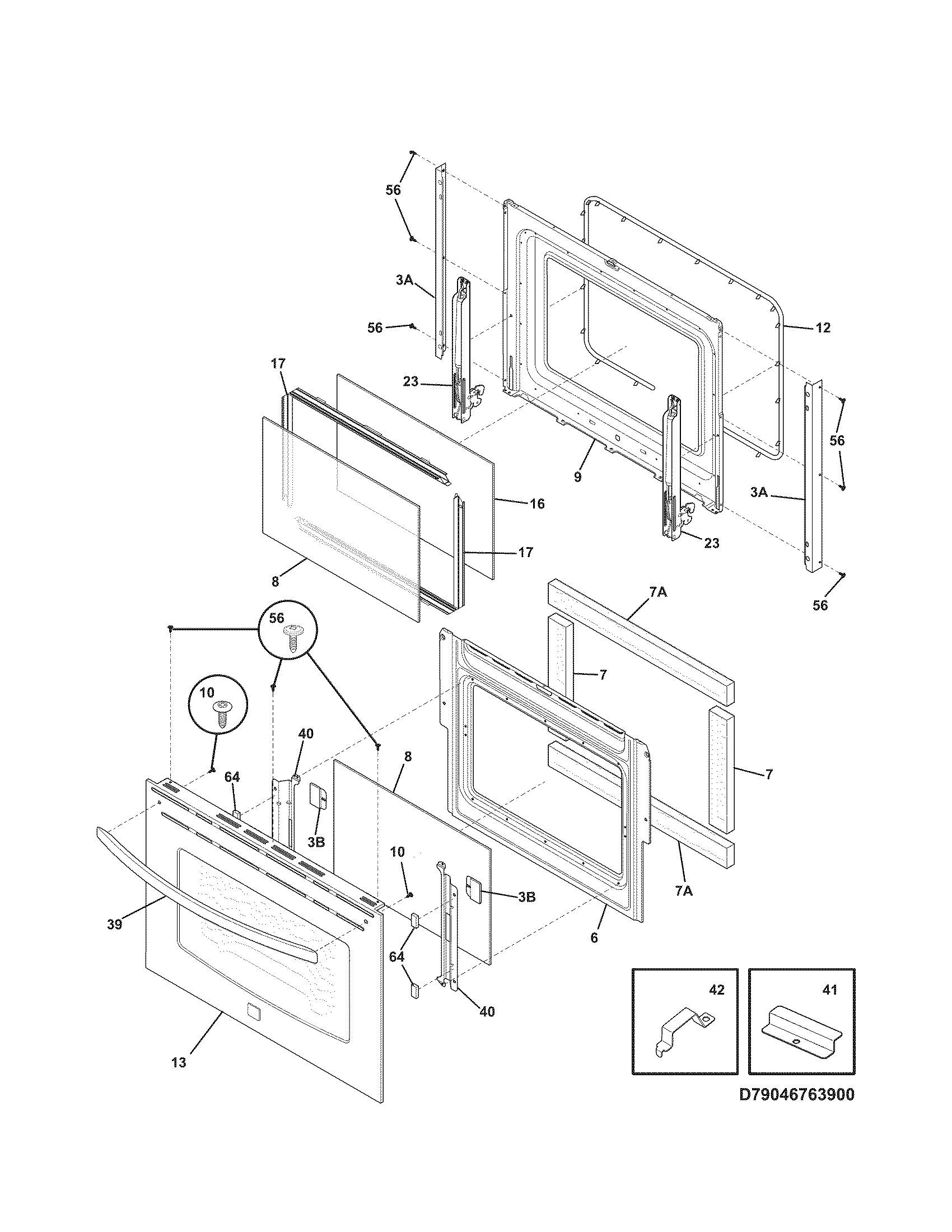 Kenmore 79046763900 door diagram
