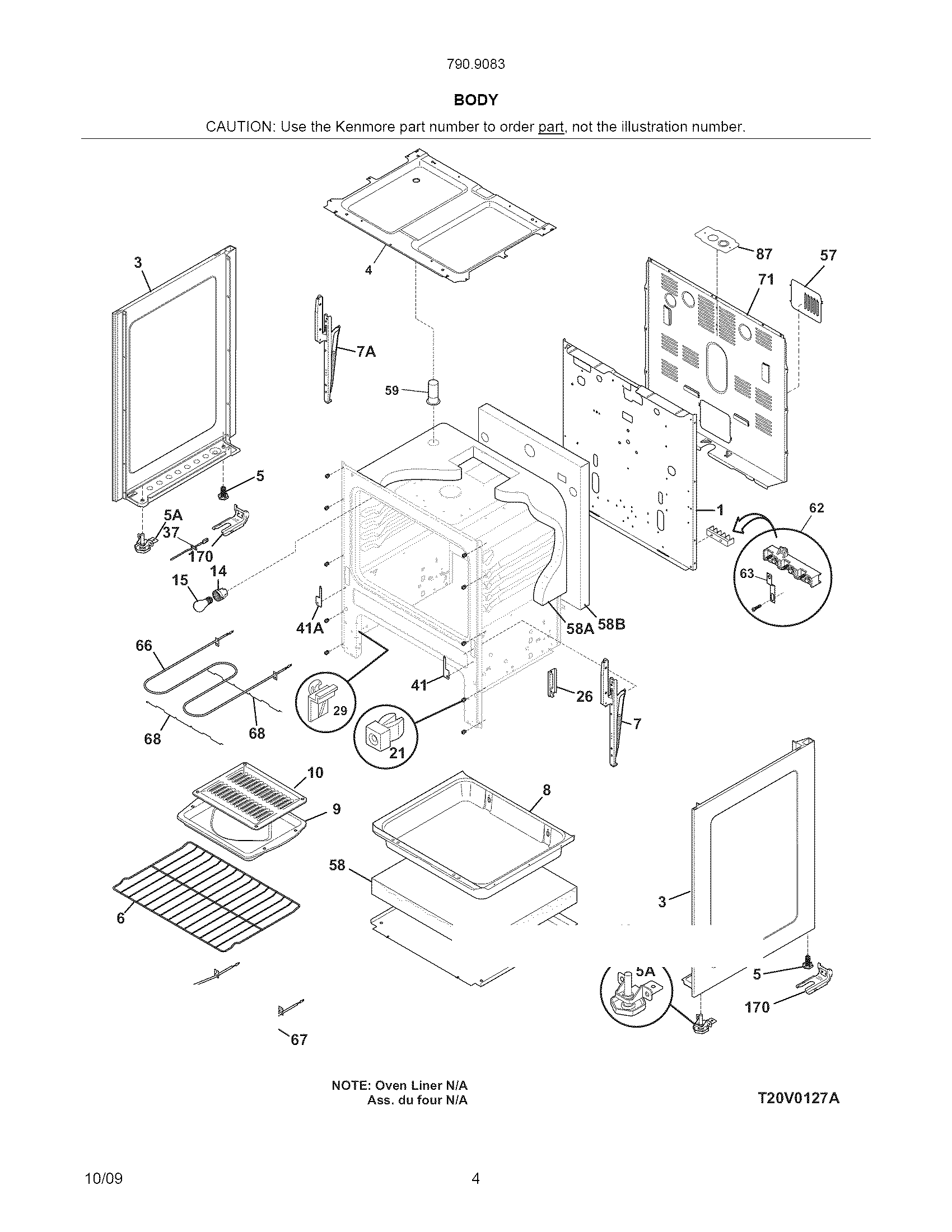 Kenmore 79090834604 body diagram