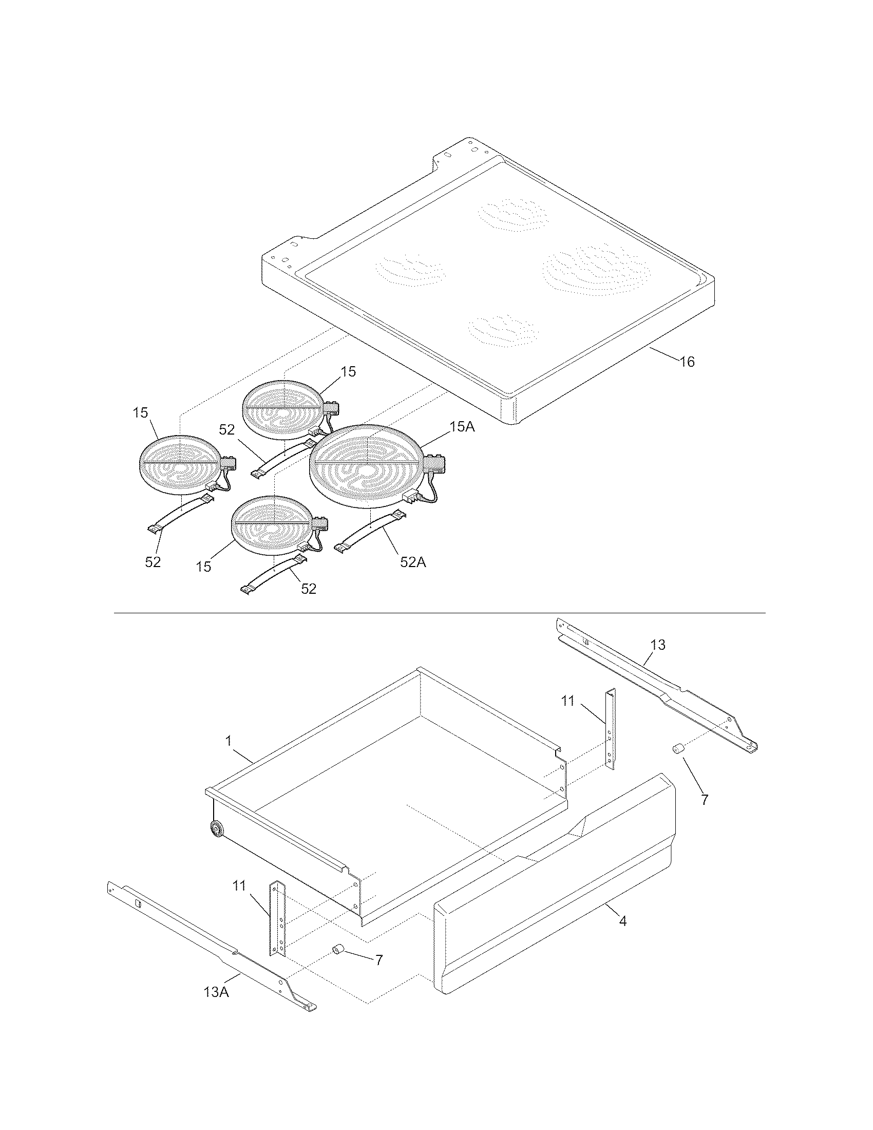Kenmore 79090152305 top/drawer diagram