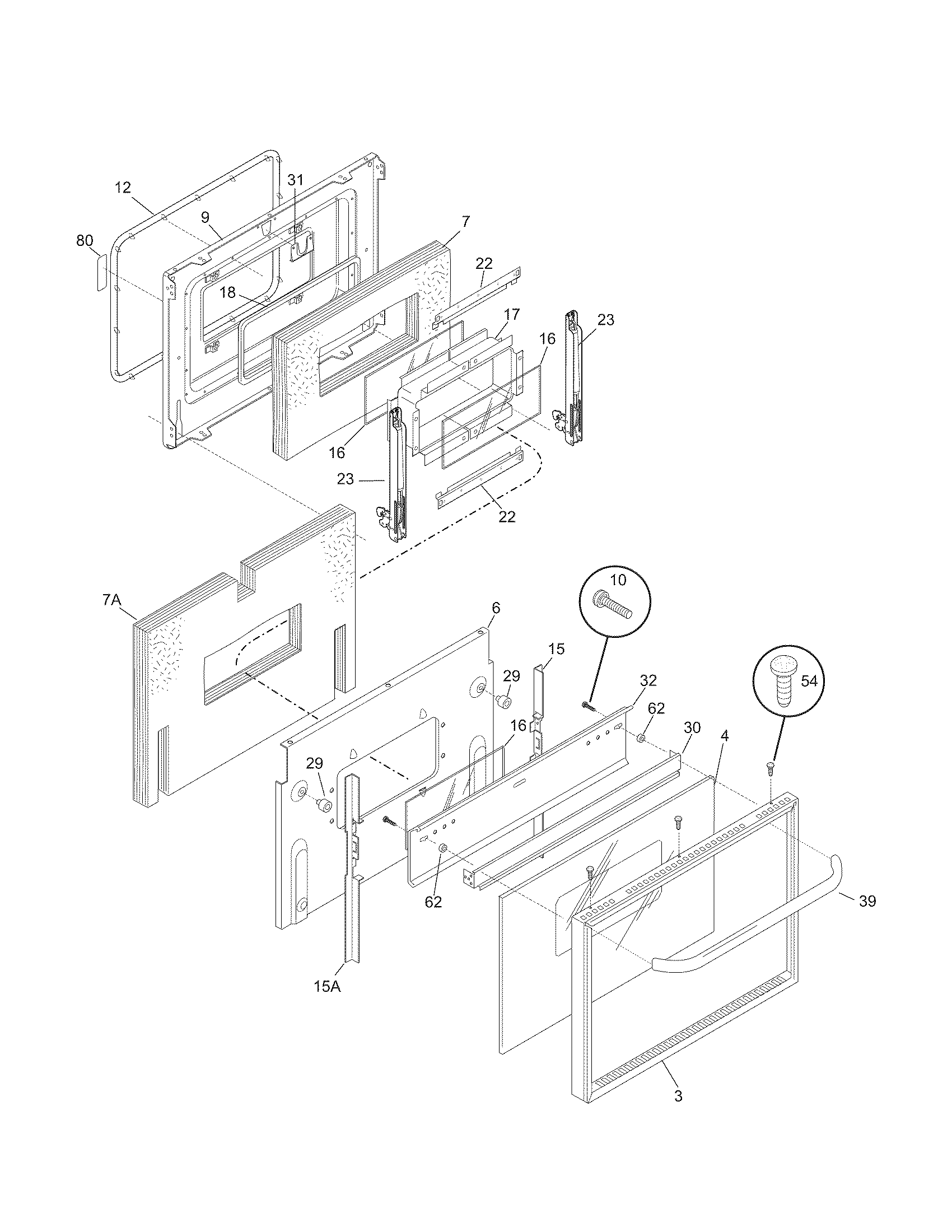 Kenmore 79090152305 door diagram