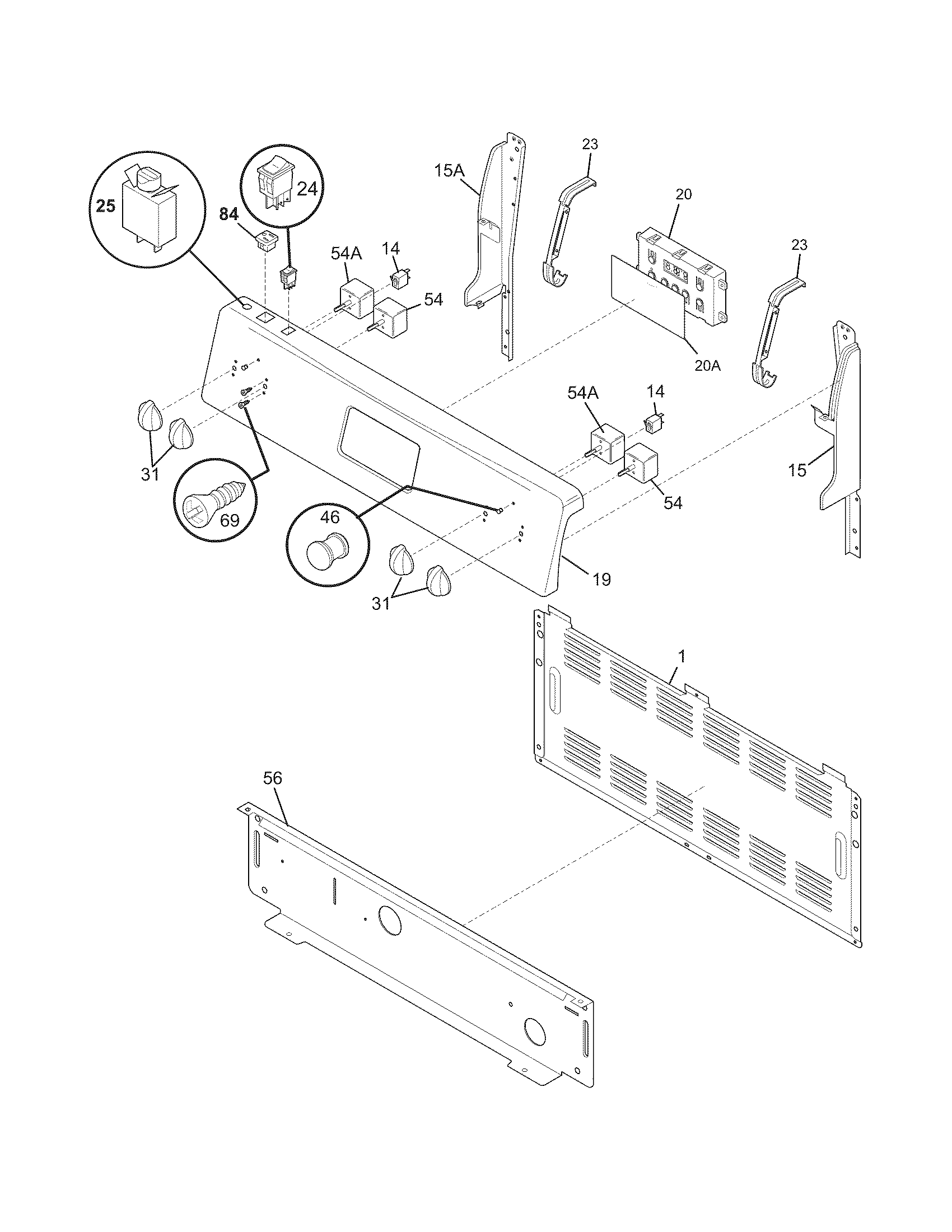Frigidaire CFEF317GSC backguard diagram