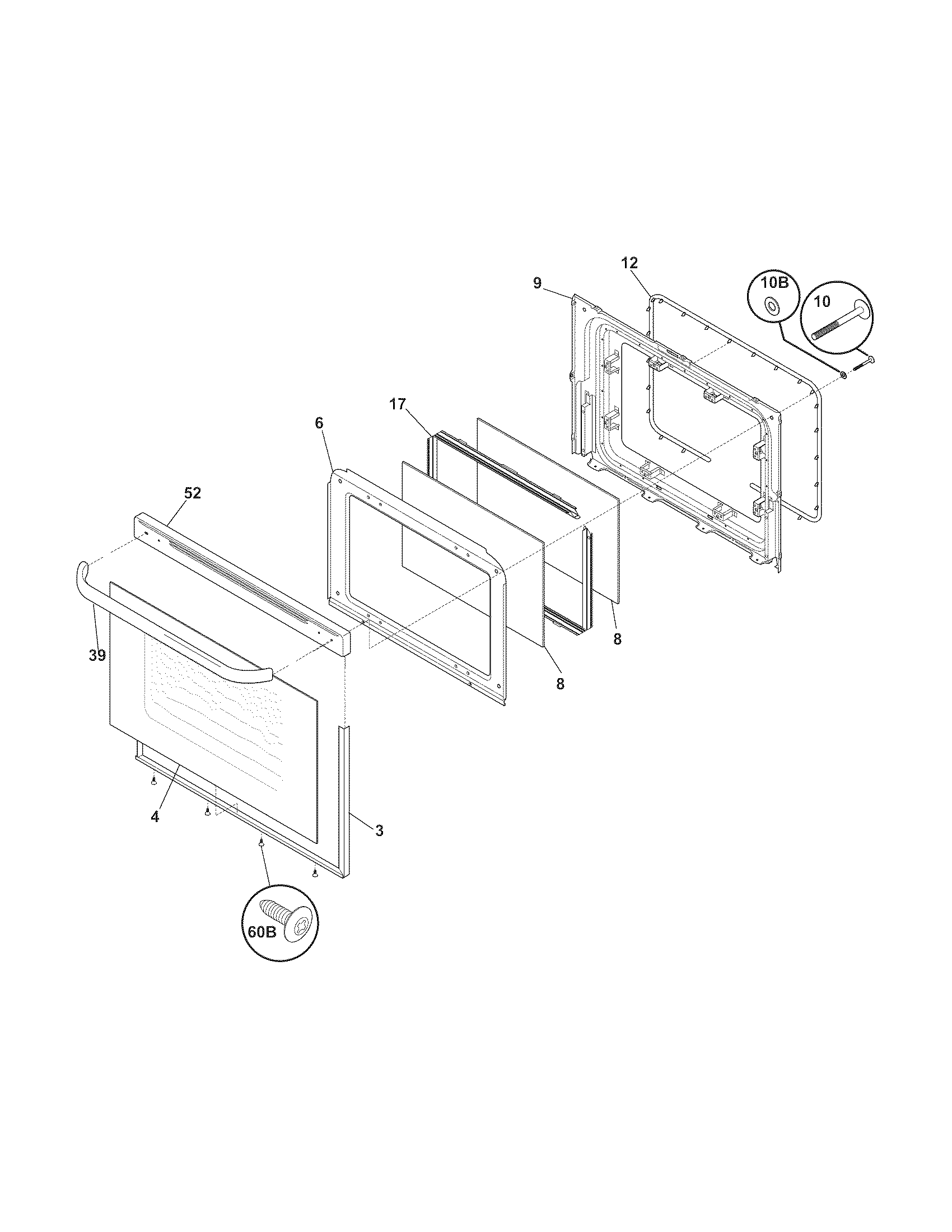 Frigidaire CFEF317GSC door diagram
