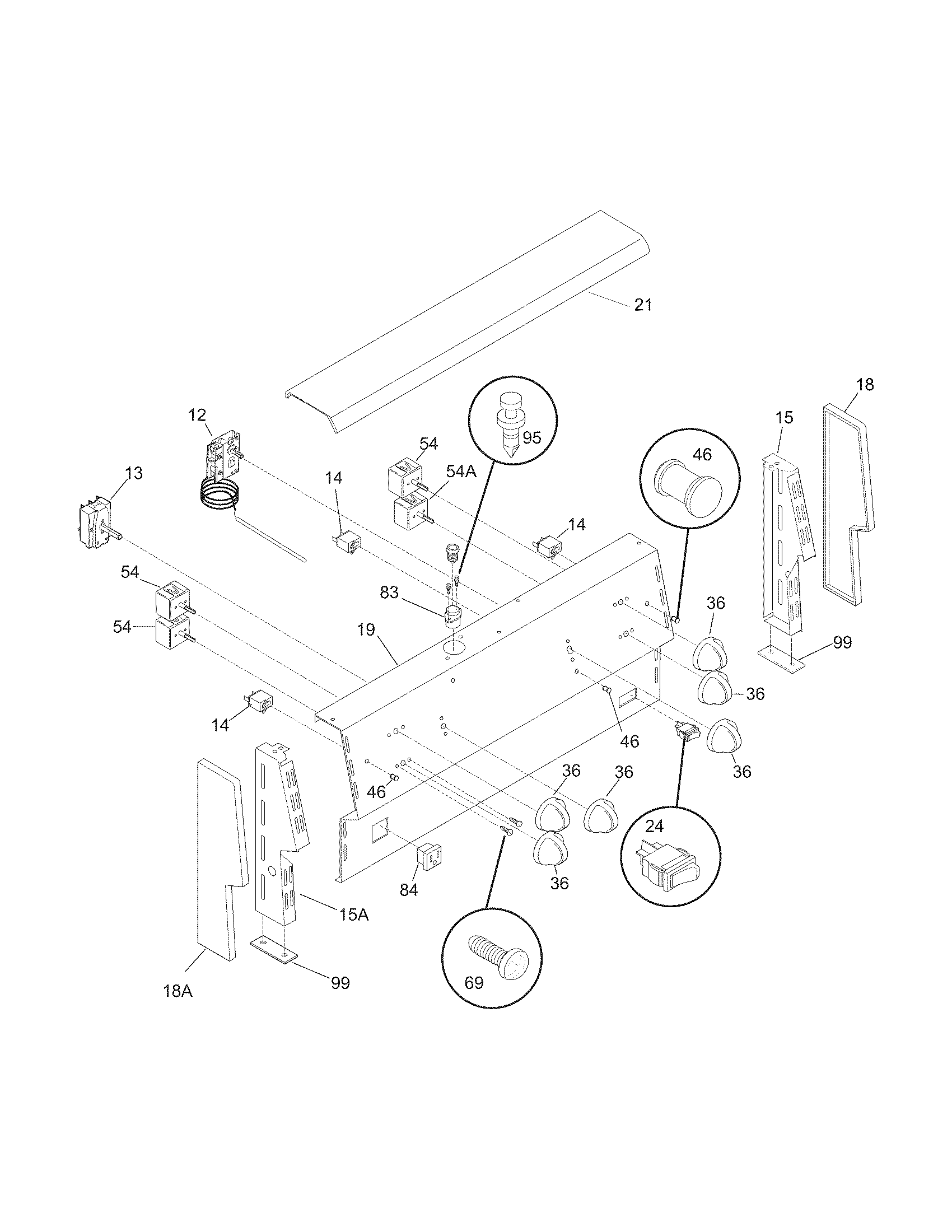 Frigidaire CFEF210CS7 backguard diagram