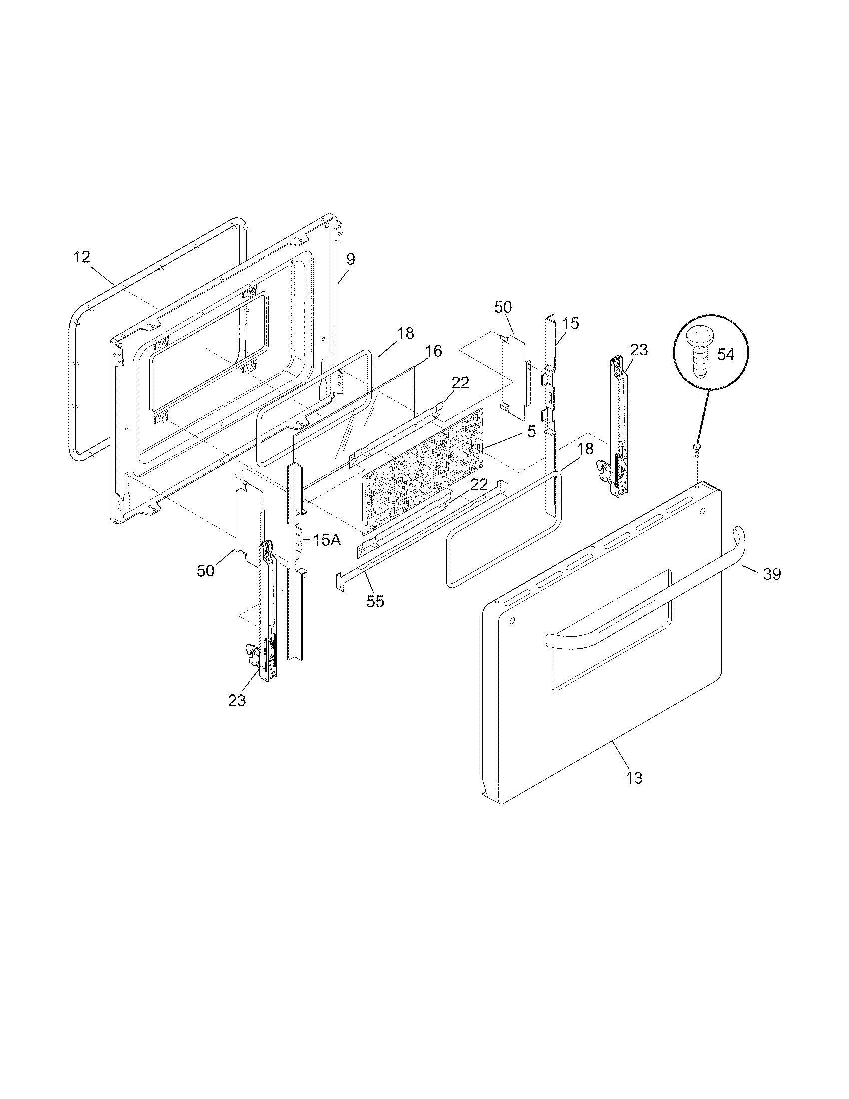 Frigidaire CFEF210CS7 door diagram