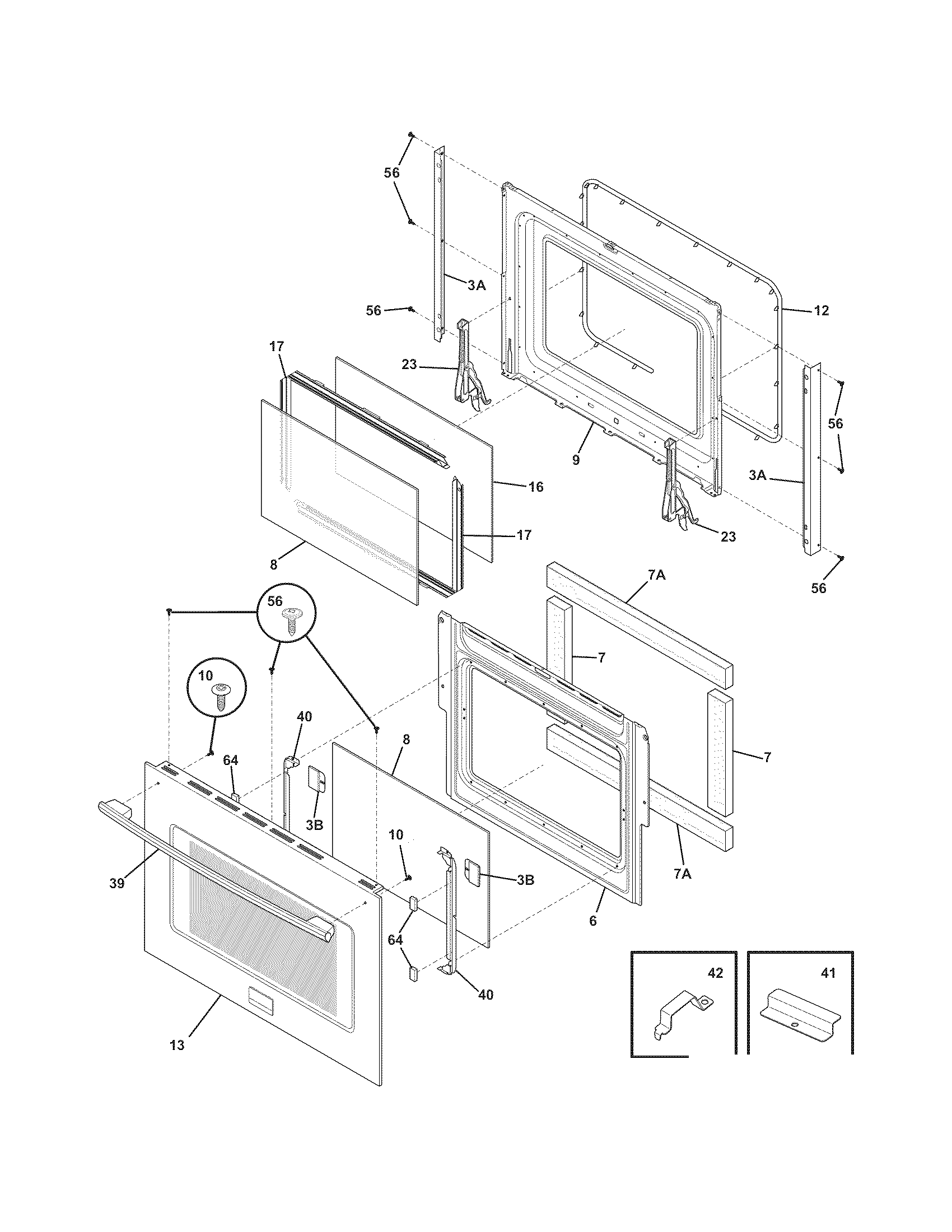Frigidaire CPET3085KF2 doors diagram