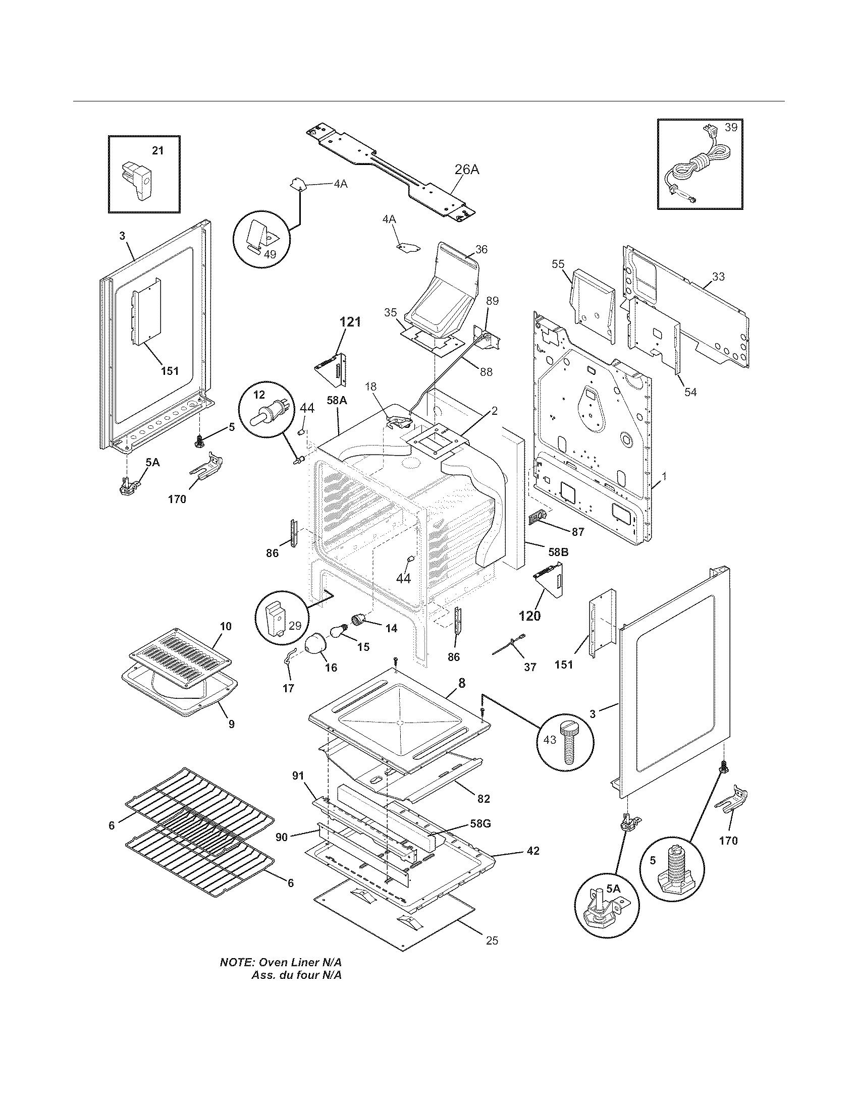 Frigidaire CFGF368GCH body diagram