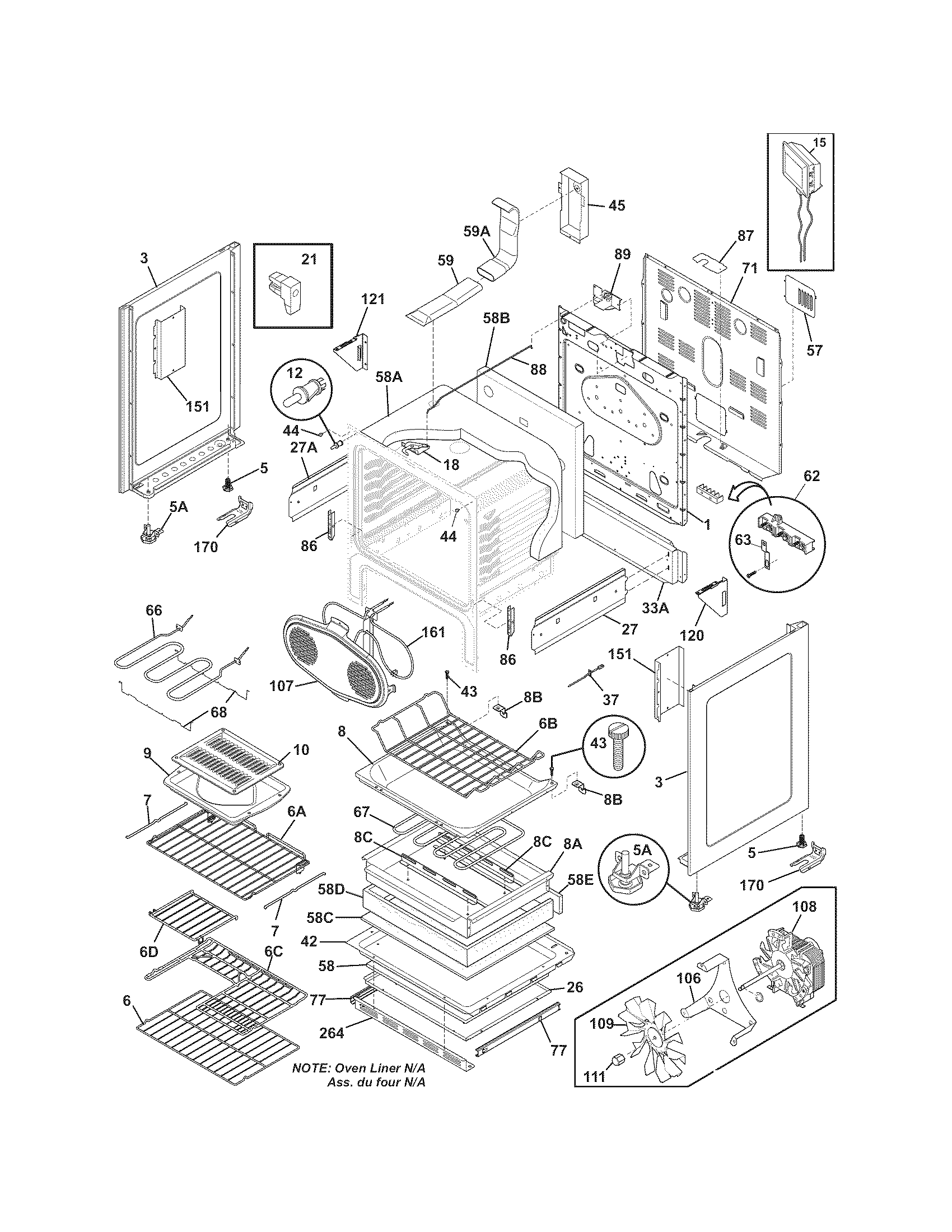 Frigidaire FPEF3081KFC body diagram