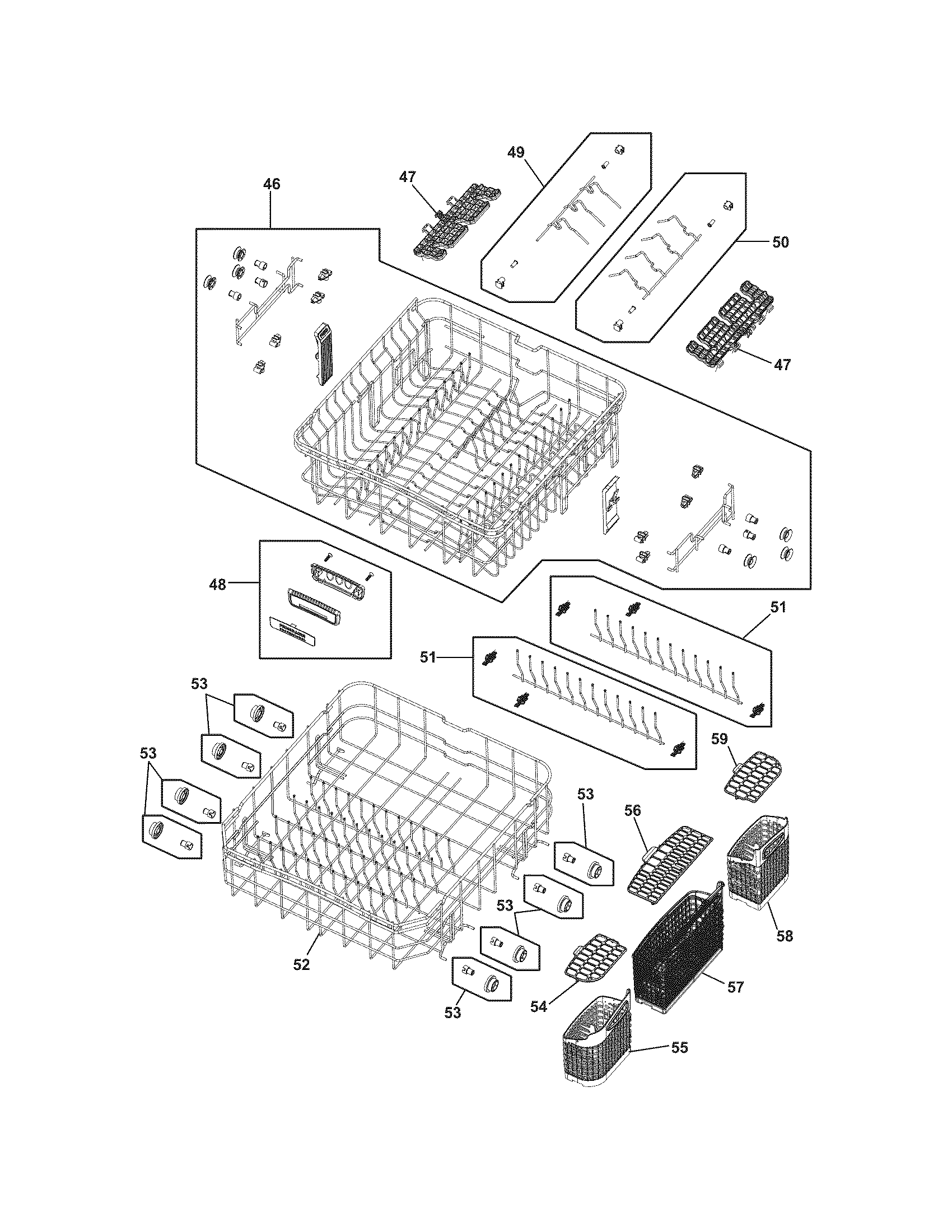 Frigidaire FPHD2491KF0 racks diagram