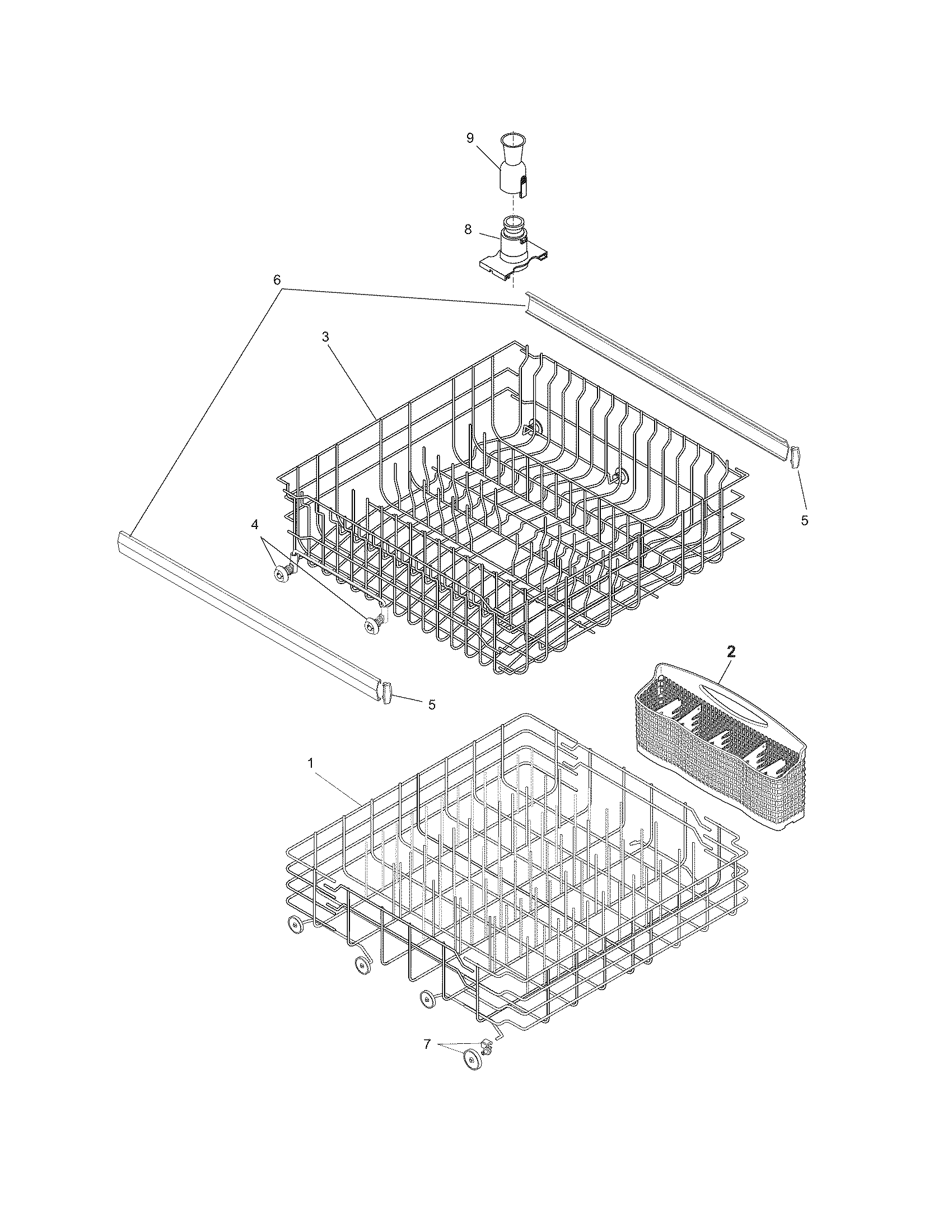 Crosley CDB600KS0 racks diagram