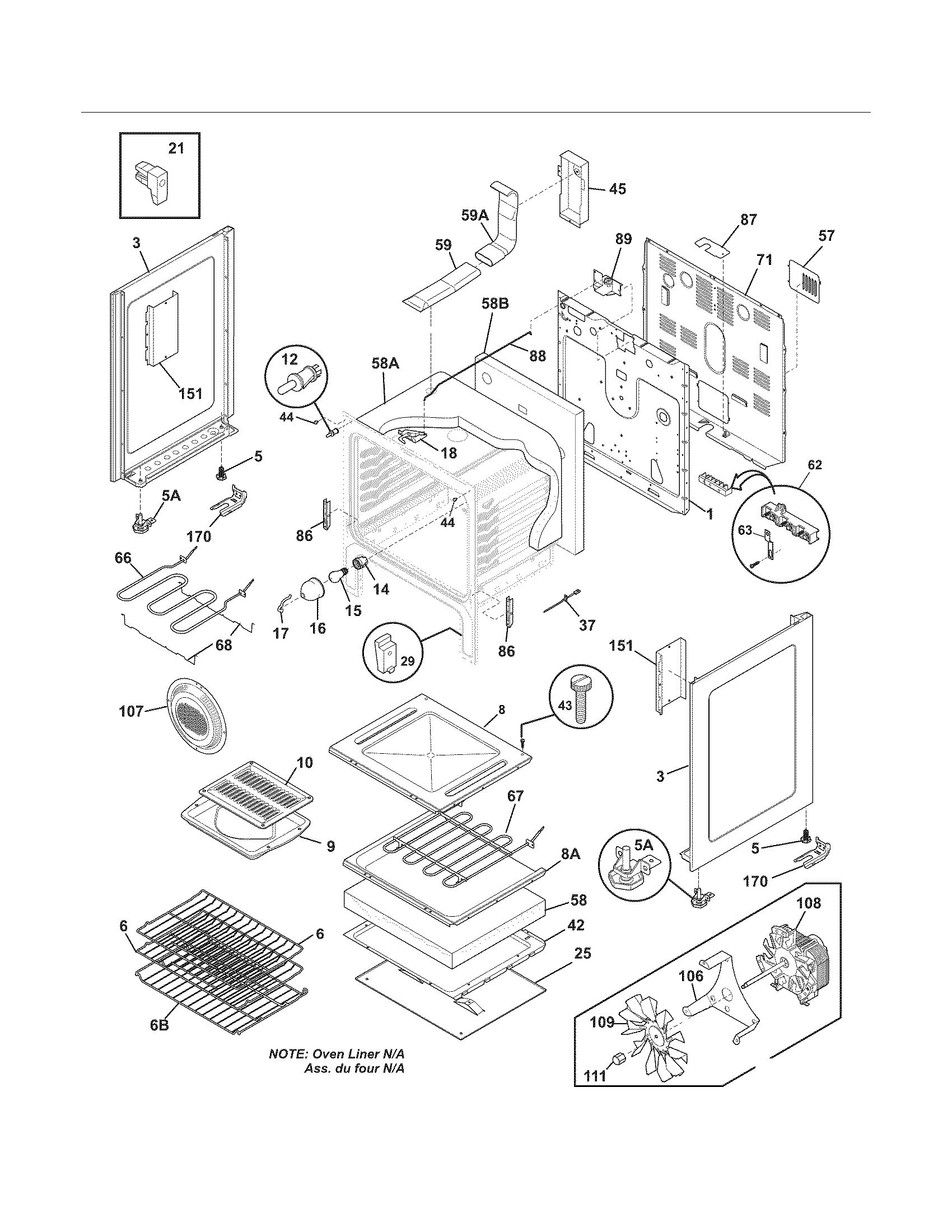 Crosley CRE3890HWWE body diagram