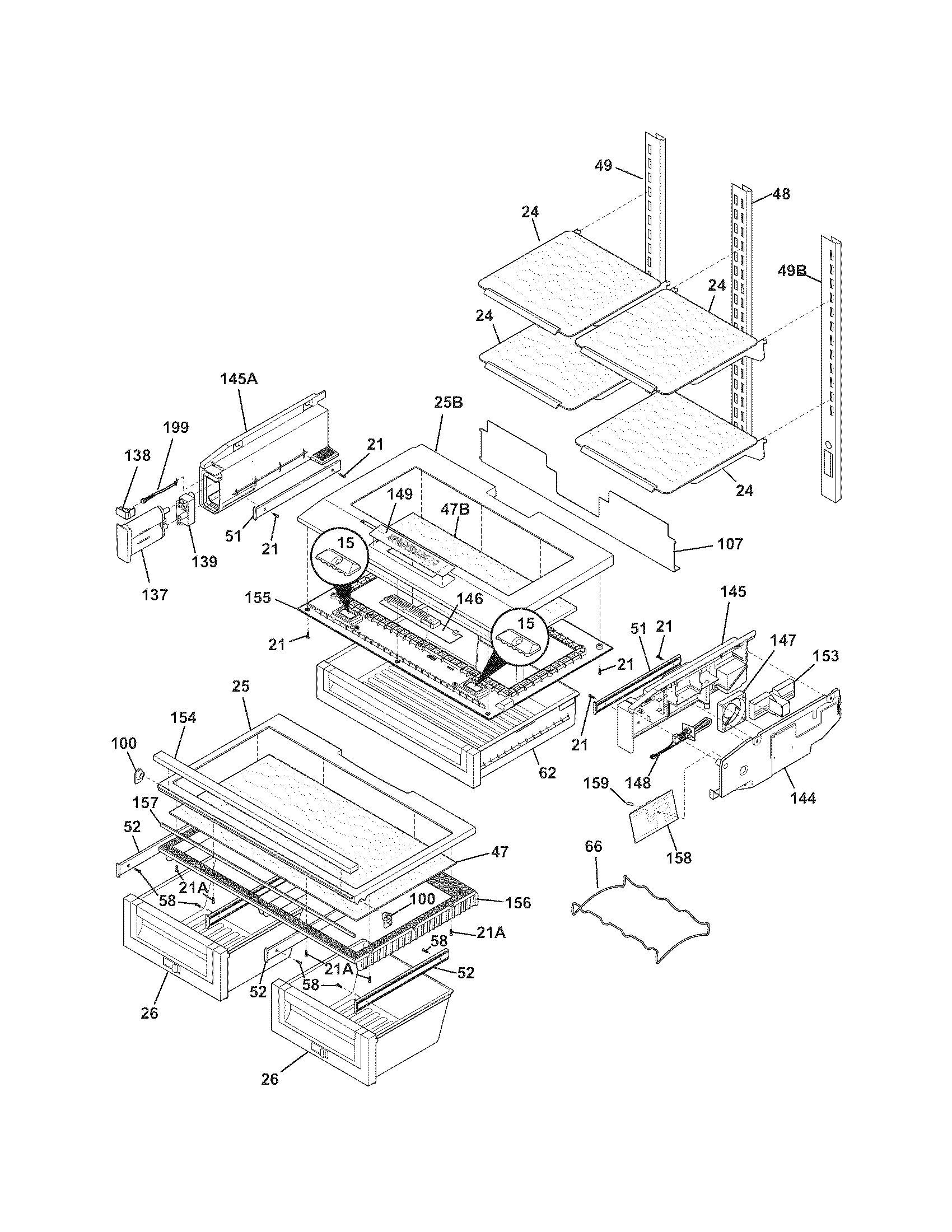 Electrolux EI23BC51IS0 shelves diagram